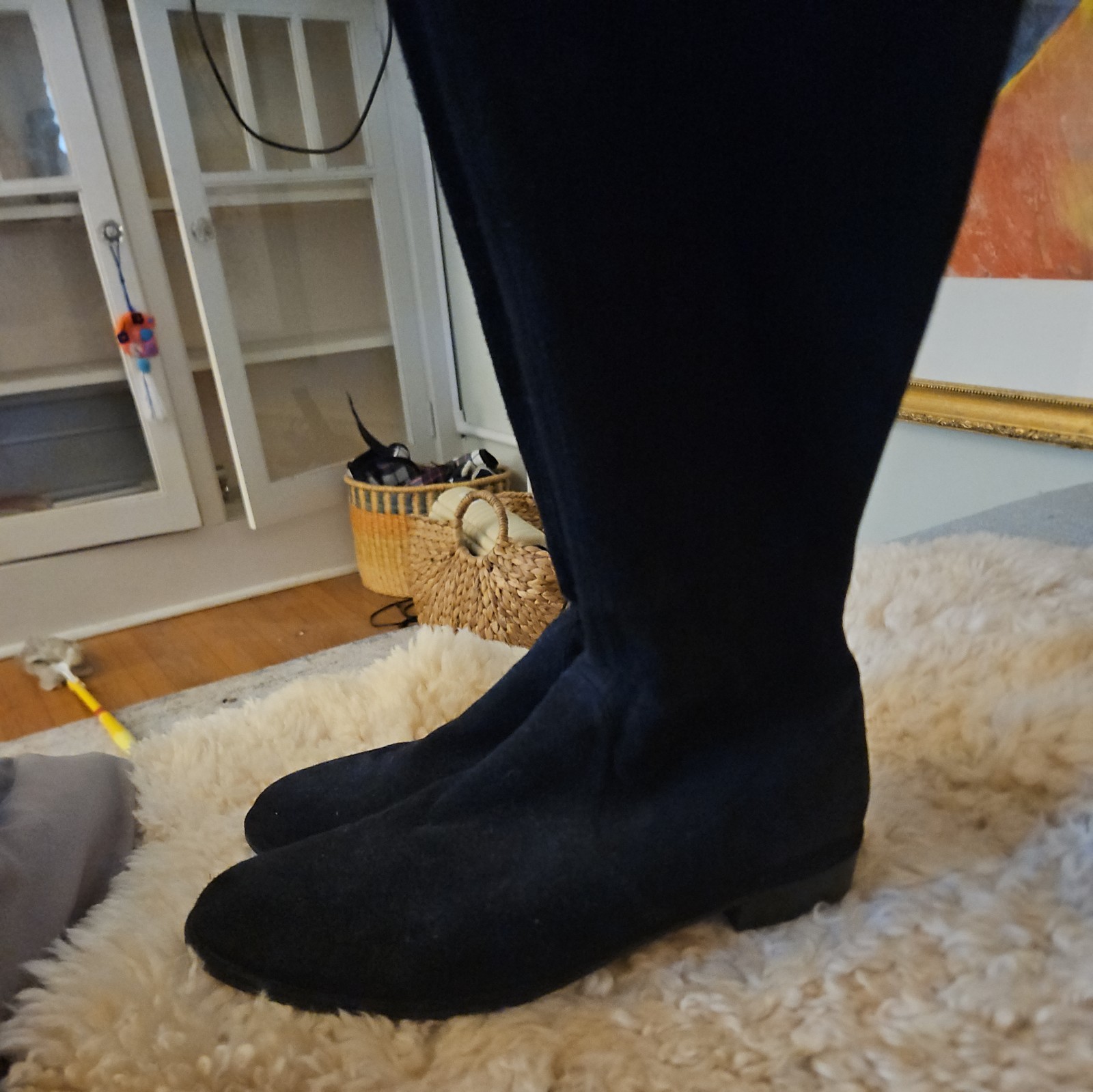 Stuart Weizman Over The Knee Suede Boots- Black Size 11 Womens