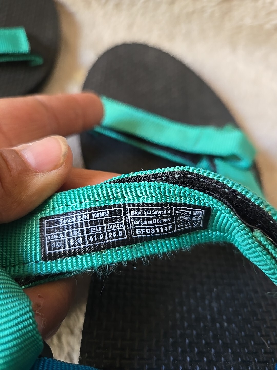TEVA Womens Original Universal Blue Green Strappy Outdoor Adventure Sandal Sz 10