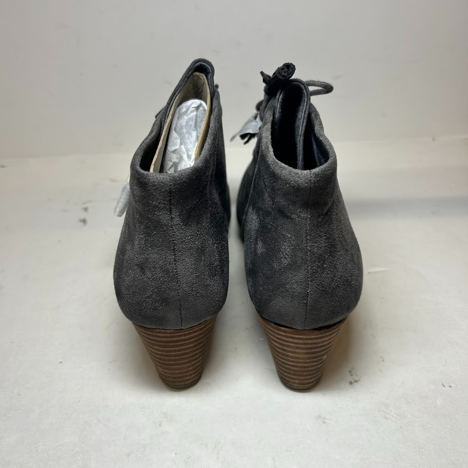 Dr Scholls Womens 8.5 M Dark Grey Dakota Lace Up Wedge Ankle Booties NIB GY8