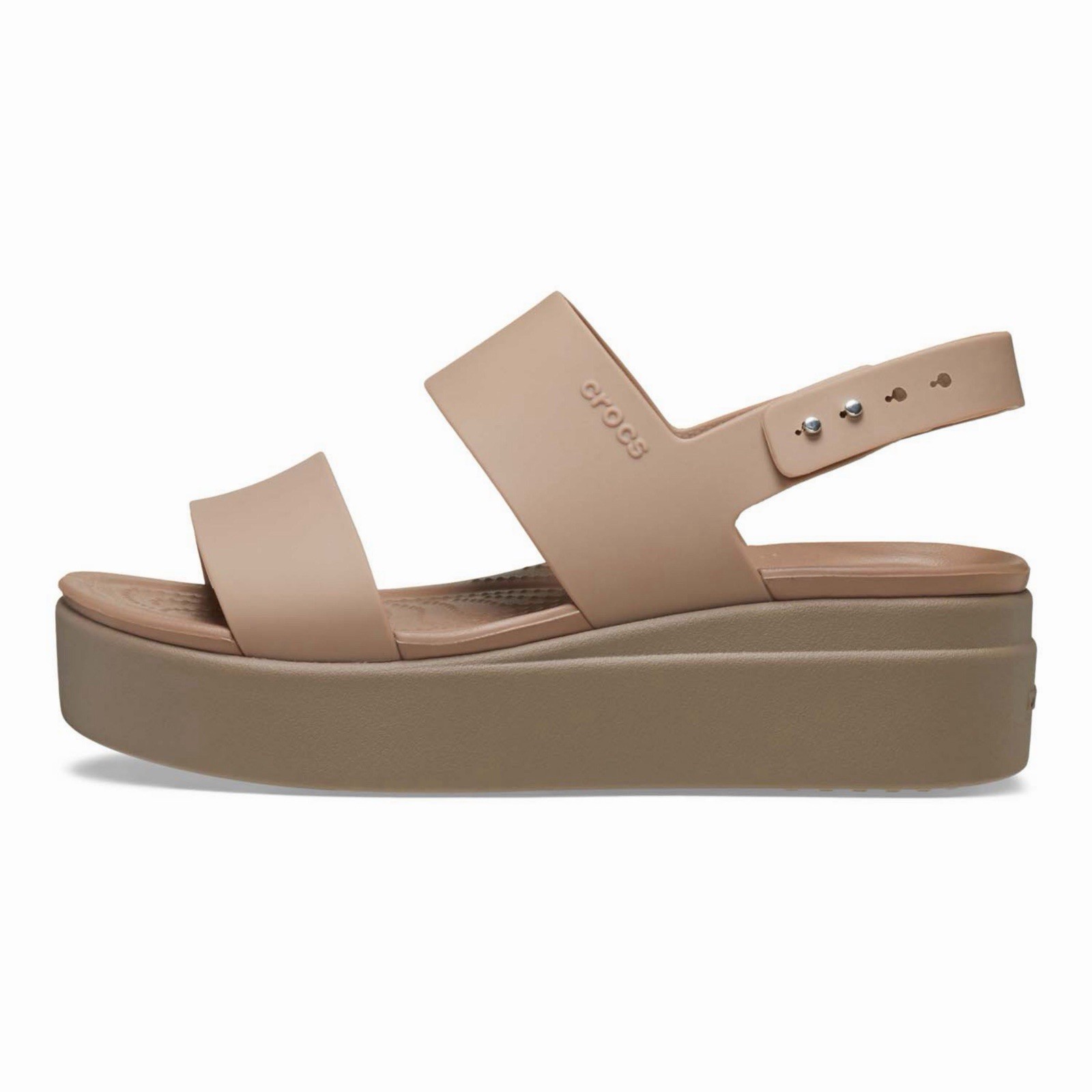 Crocs Brooklyn Low Wedge Cashew Sandals. Sz 9. NWT!