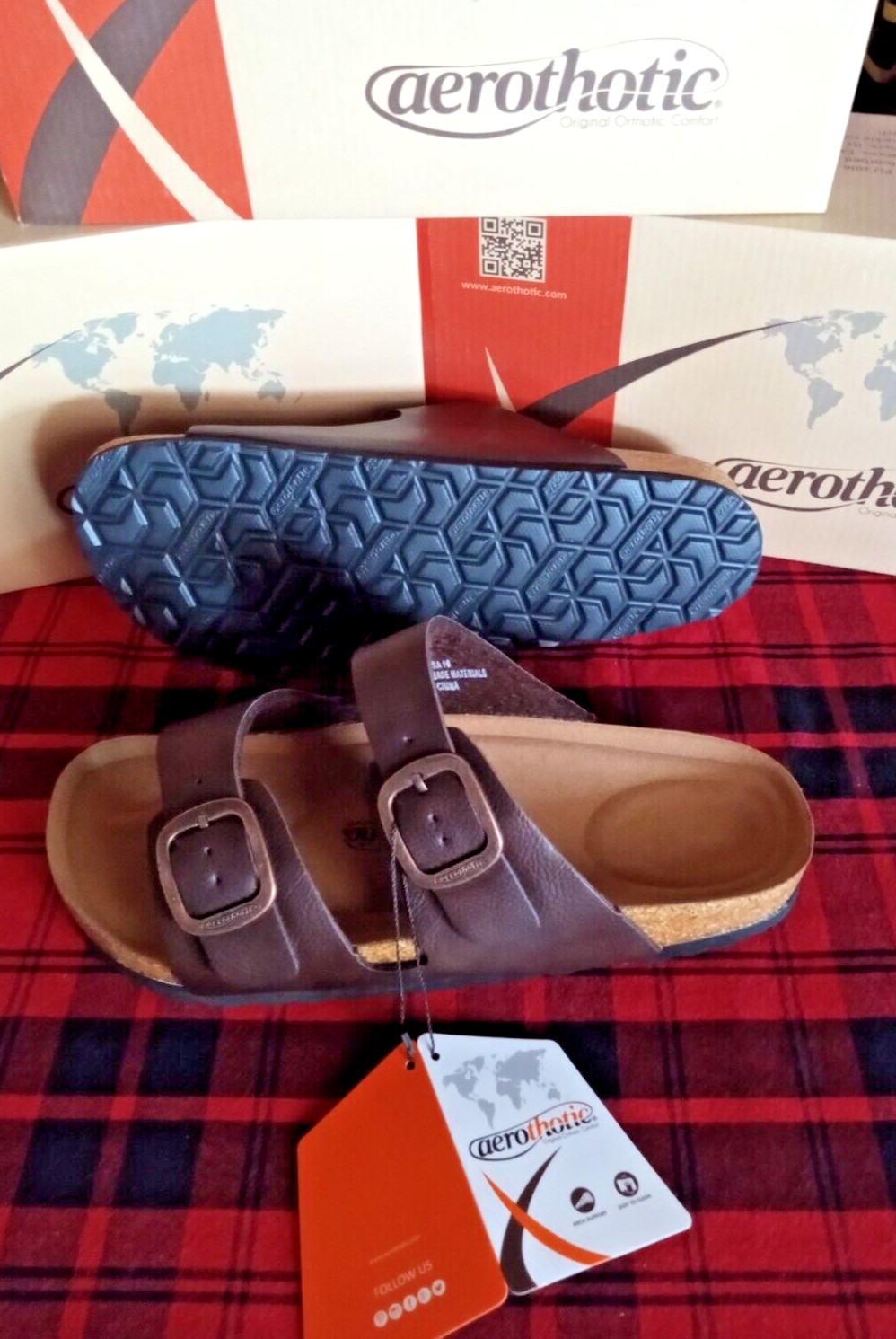 Aerothotic Women’s Synthetic Leather Comfortable Adjustable 2 Strap Slide Sandal