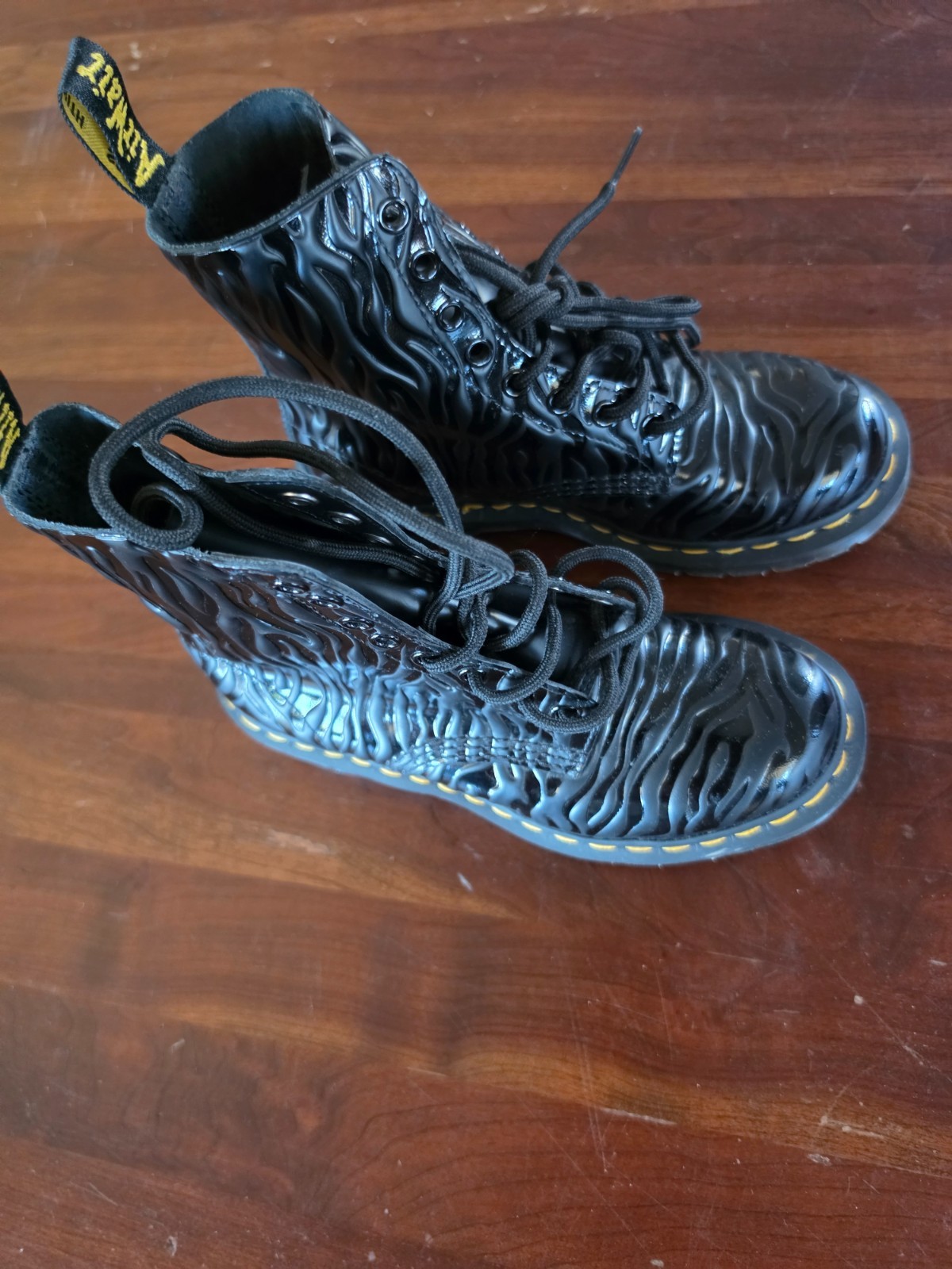 Dr Martens 1460 Wild Croc Embossed Leather Boots Women’s US 5 Gunmetal Black New