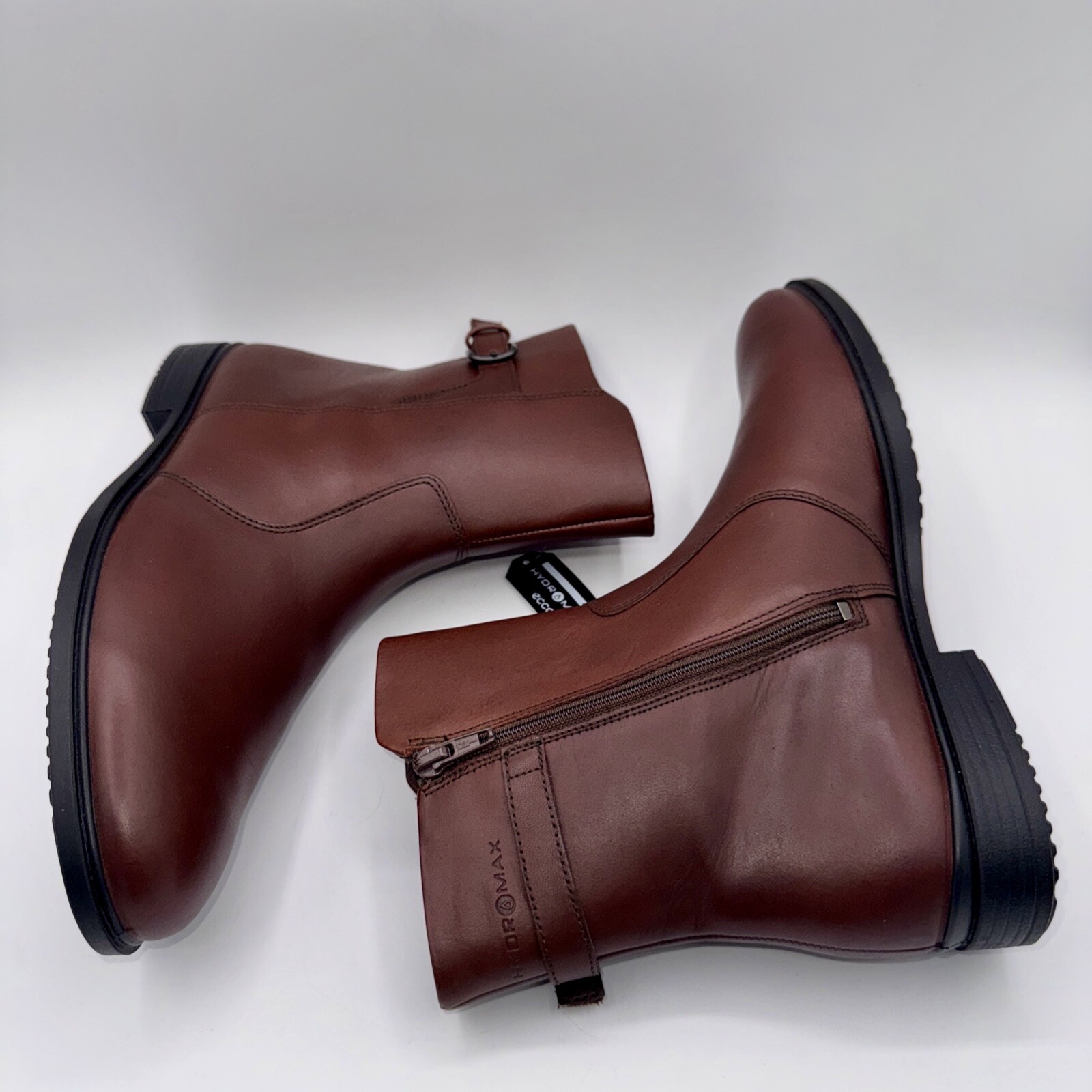 Ecco Touch 15 Buckle Hydromax Boots Women’s Size 9 EU 40 Brown Leather