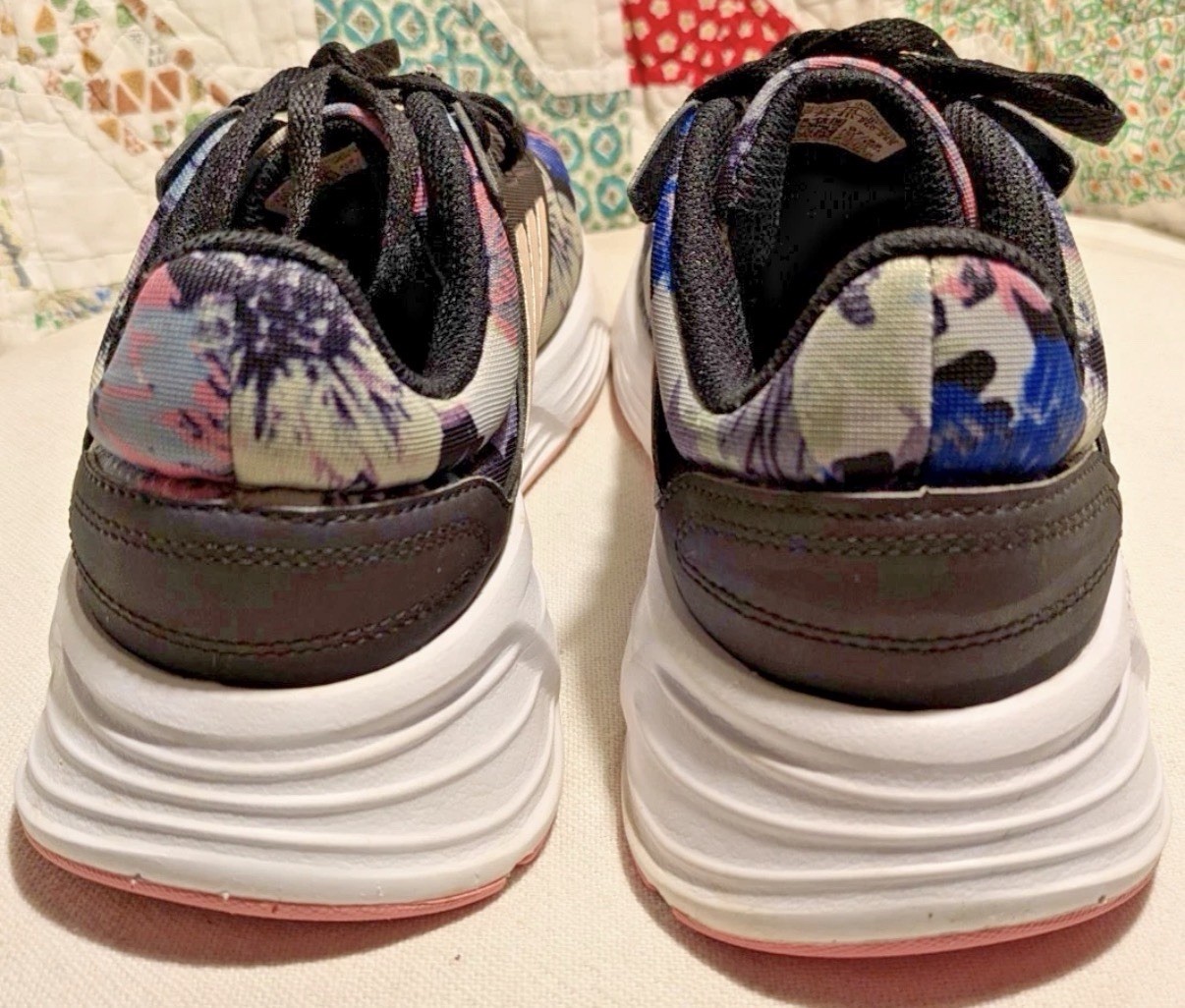 Adidas Galaxy 6 GX7285 Cloudfoam Comfort Size 9 Floral Blue Pink Black Clean!
