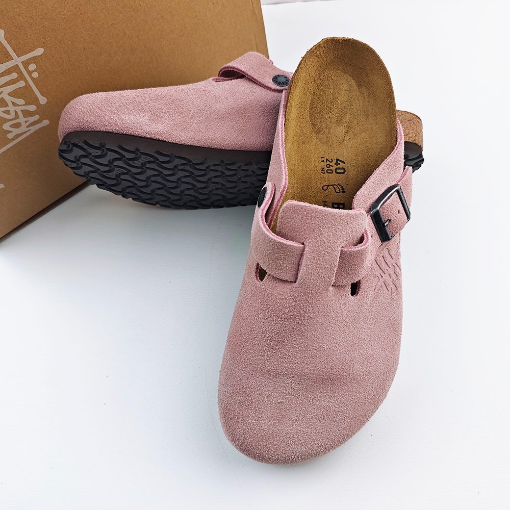 Birkenstock Boston x Stussy Pink Clog Wide Women’s Shoes EU37-45 With Box