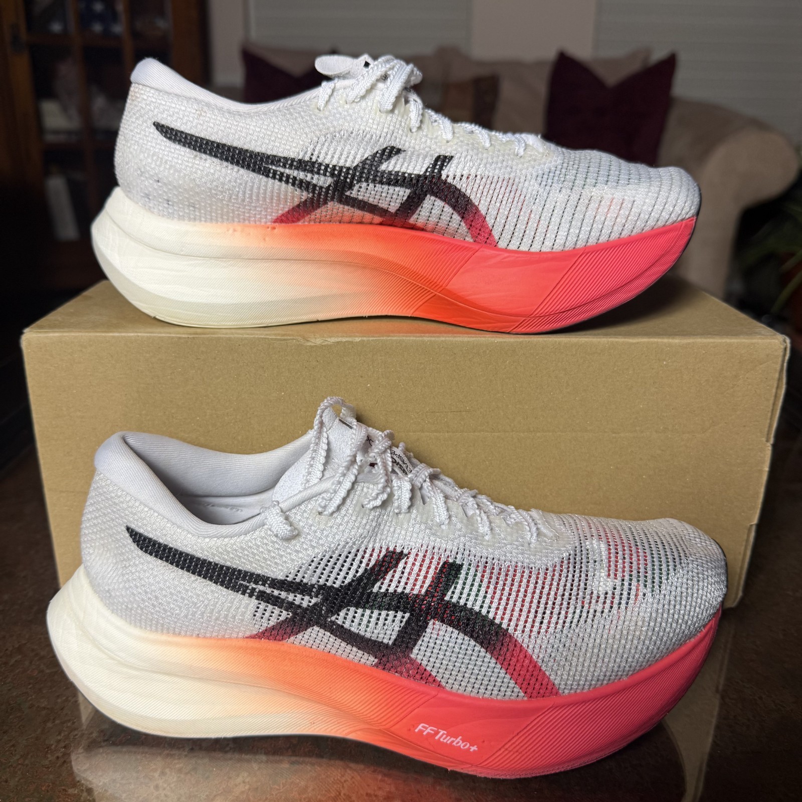 ASICS Metaspeed Edge Paris Women’s Sz 8 White Orange Carbon Plated Running Shoes