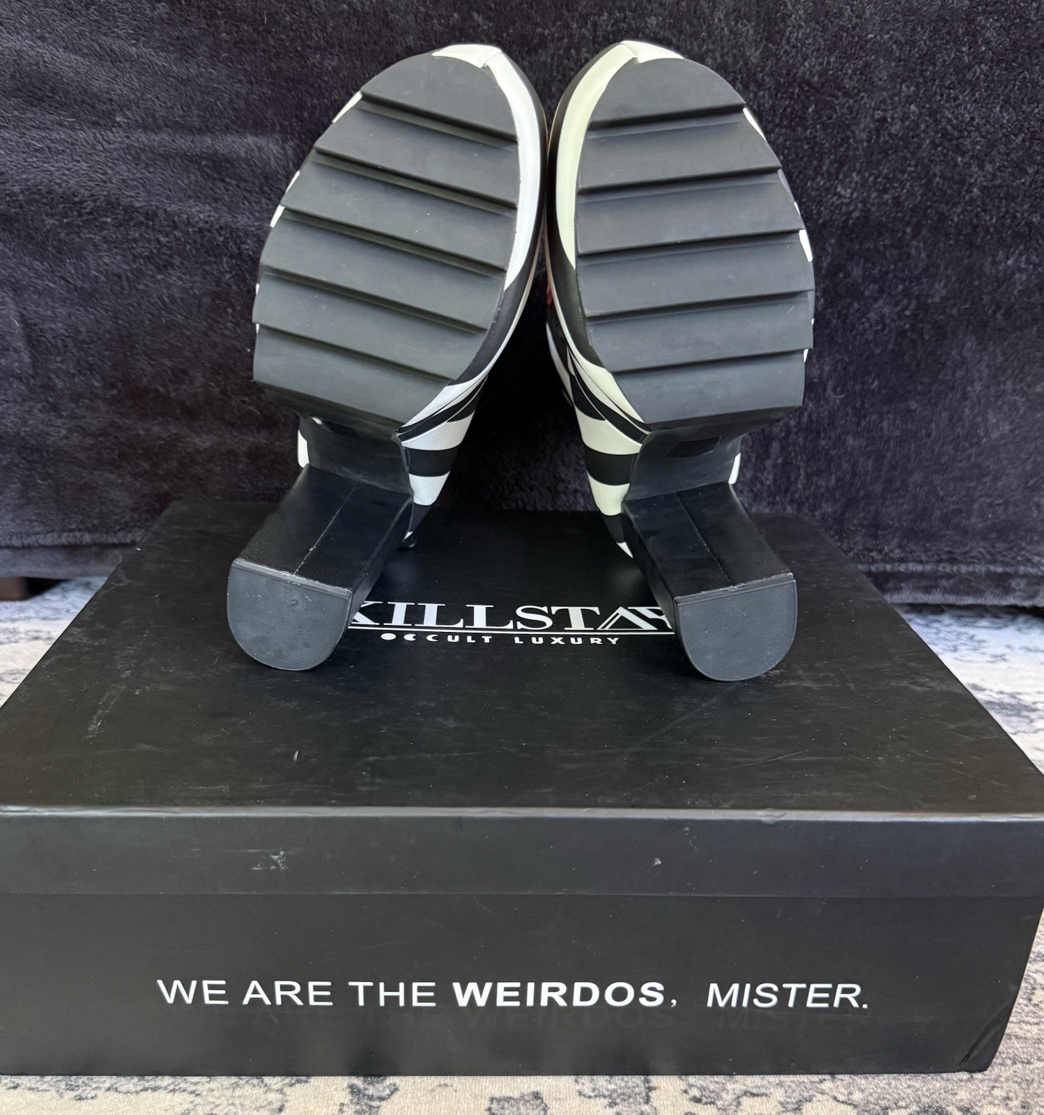 Killstar lost vegas striped boots