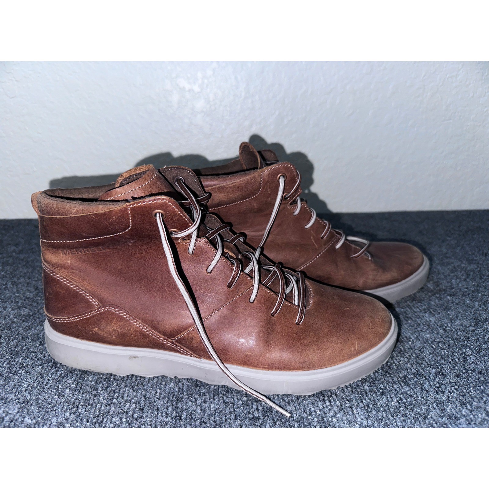 Merrell Brown Sugar Leather Chukka Boots Womens 11 Brown Mid Top