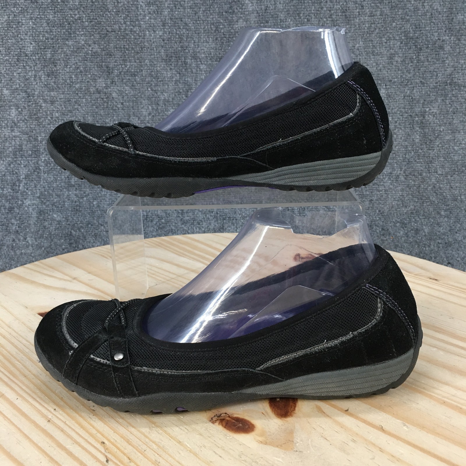 Croft And Barrow Shoes Womens 8 M Janine Casual Slip Ons Flats Black Suede Mesh