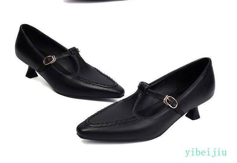 Sweet Women’s Pointed Toe Low Kitten Heel T Strap Party Wedding Shoes Sandal New
