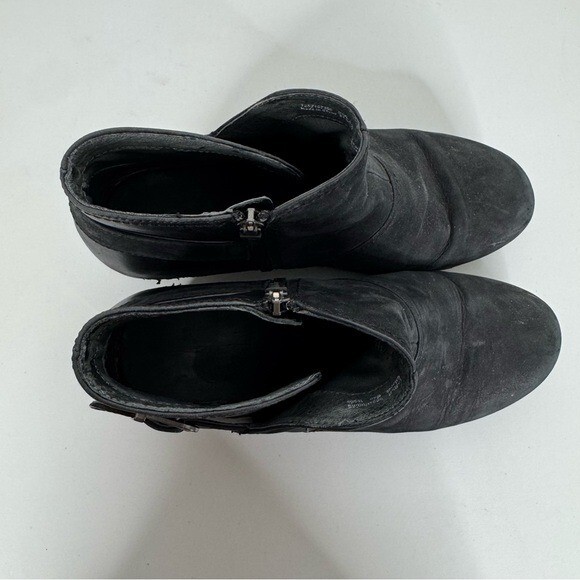 Dansko Black Leather Wedge Heel Ankle Booties Size 42