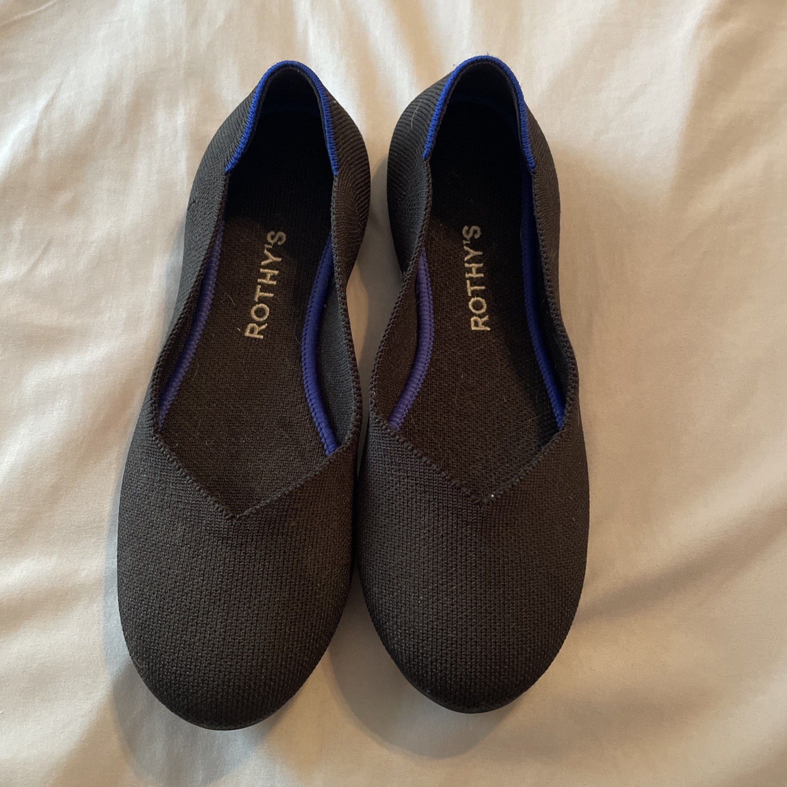 ROTHY’S The Flat Slip On Ballet Flats – Black, Size 7.5