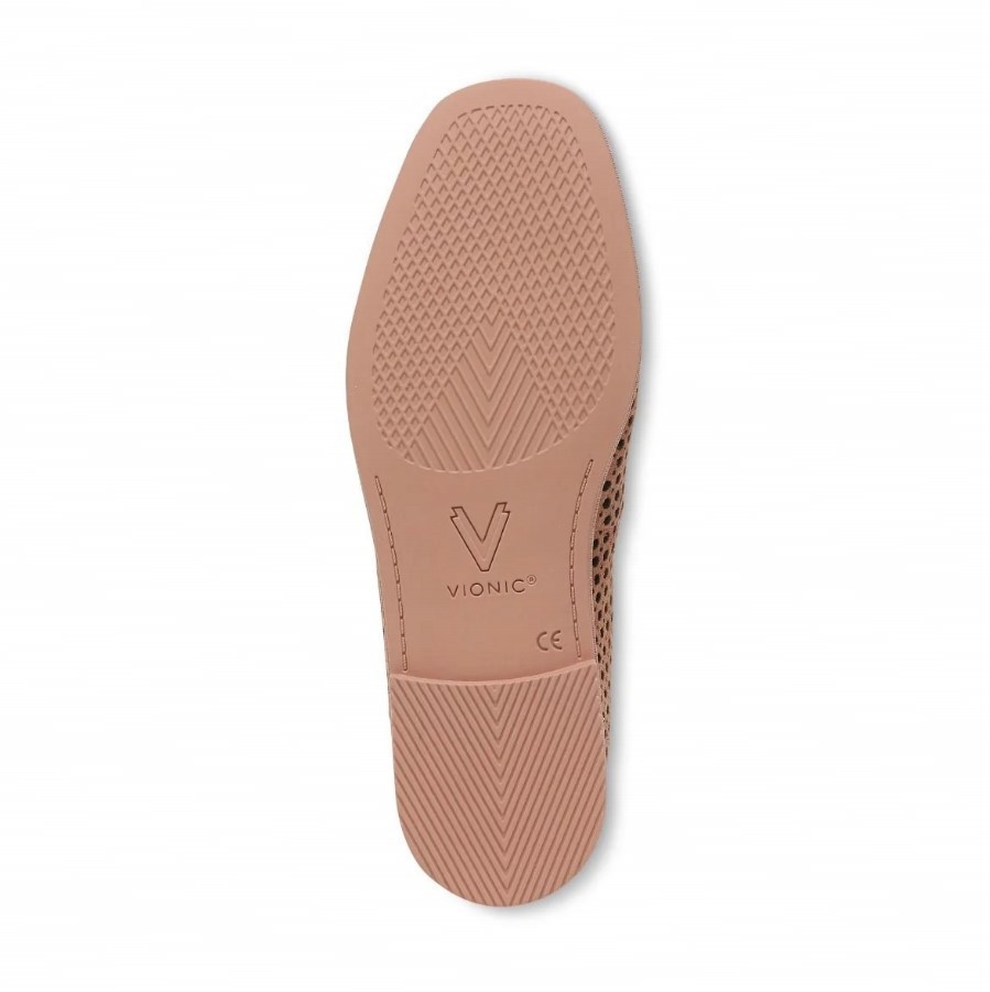 VIONIC Women Willa 2.0 Perf Slip on Flat, Mocha Mousse Suede (NEW)