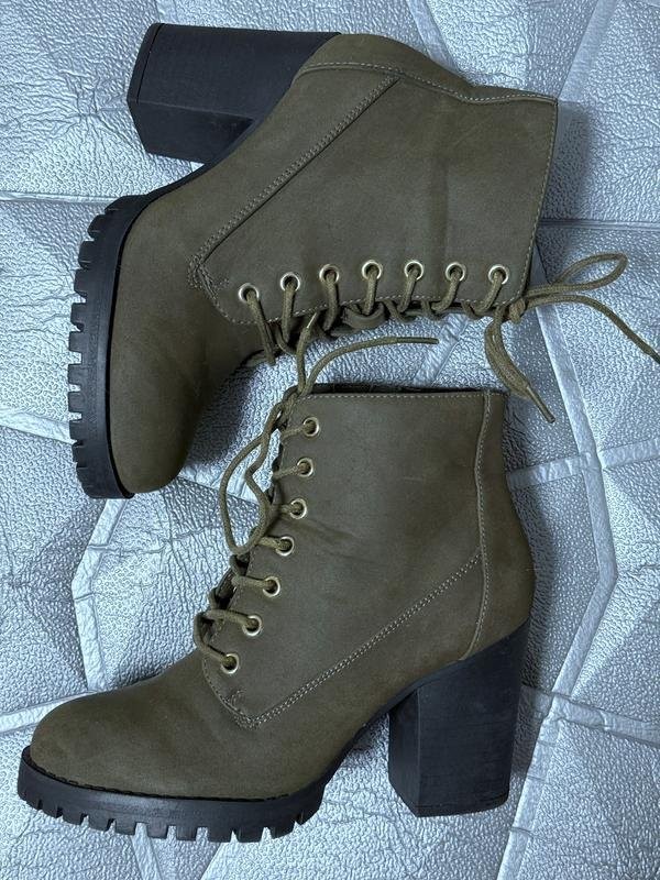 women new look boots khaki synthetic leather 35.5