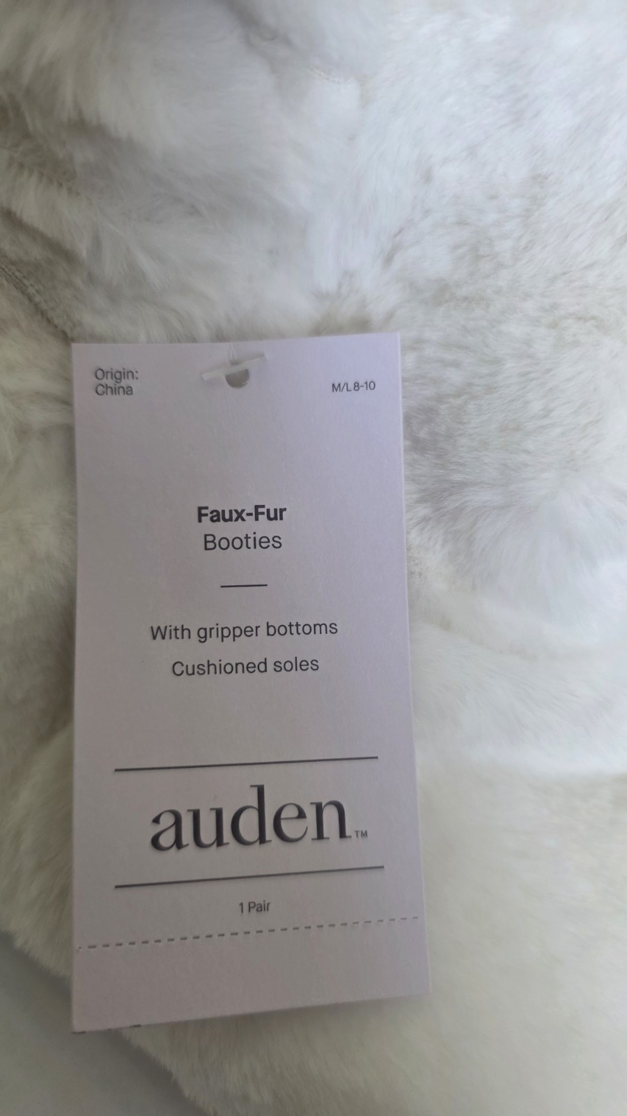 White Auden Slipper Boots M/L 8-10 New w/ Tags