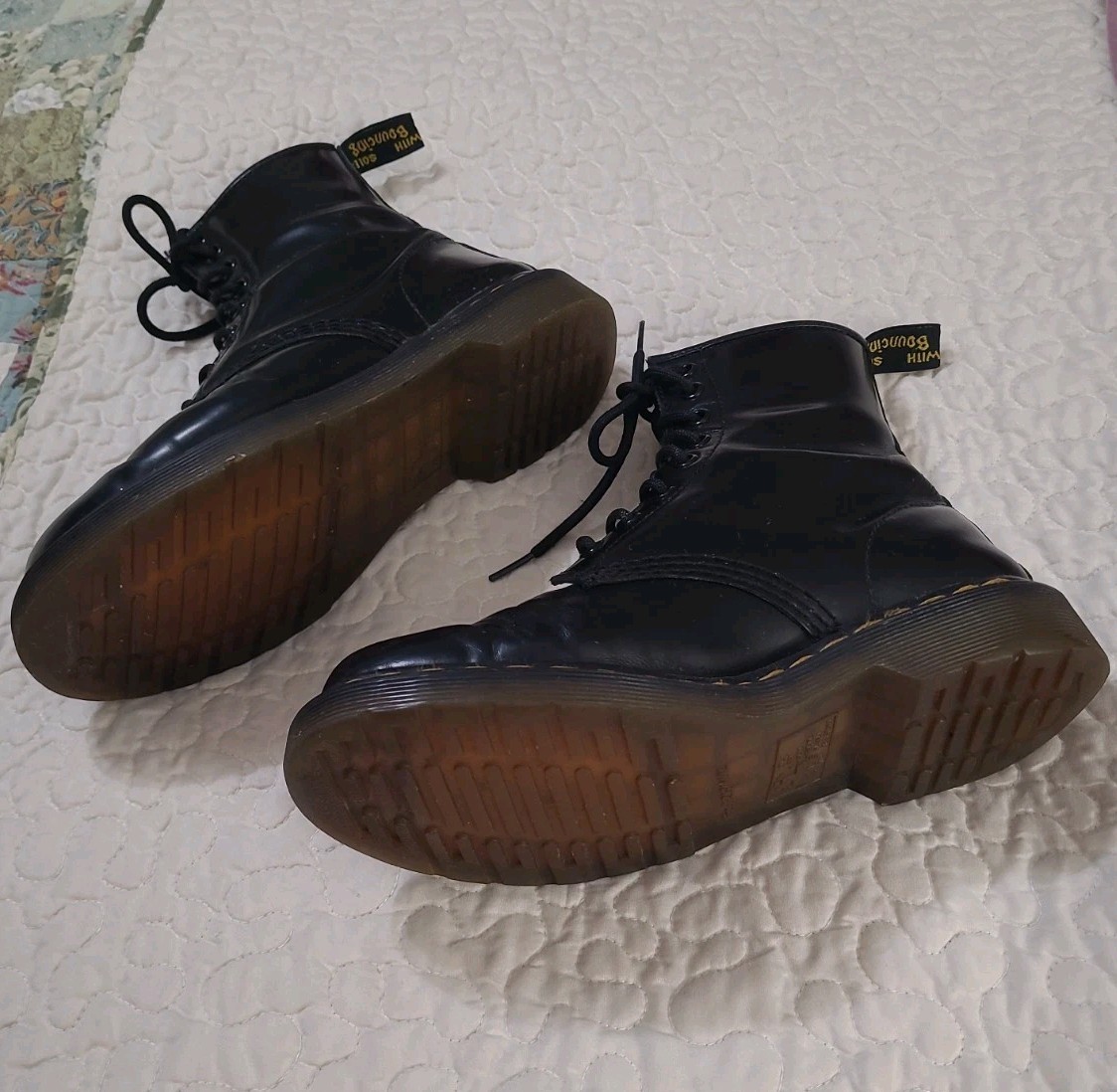 Dr. Martens 1460 Women’s Black Leather Lace-Up Combat Ankle Boots US 7 EUC