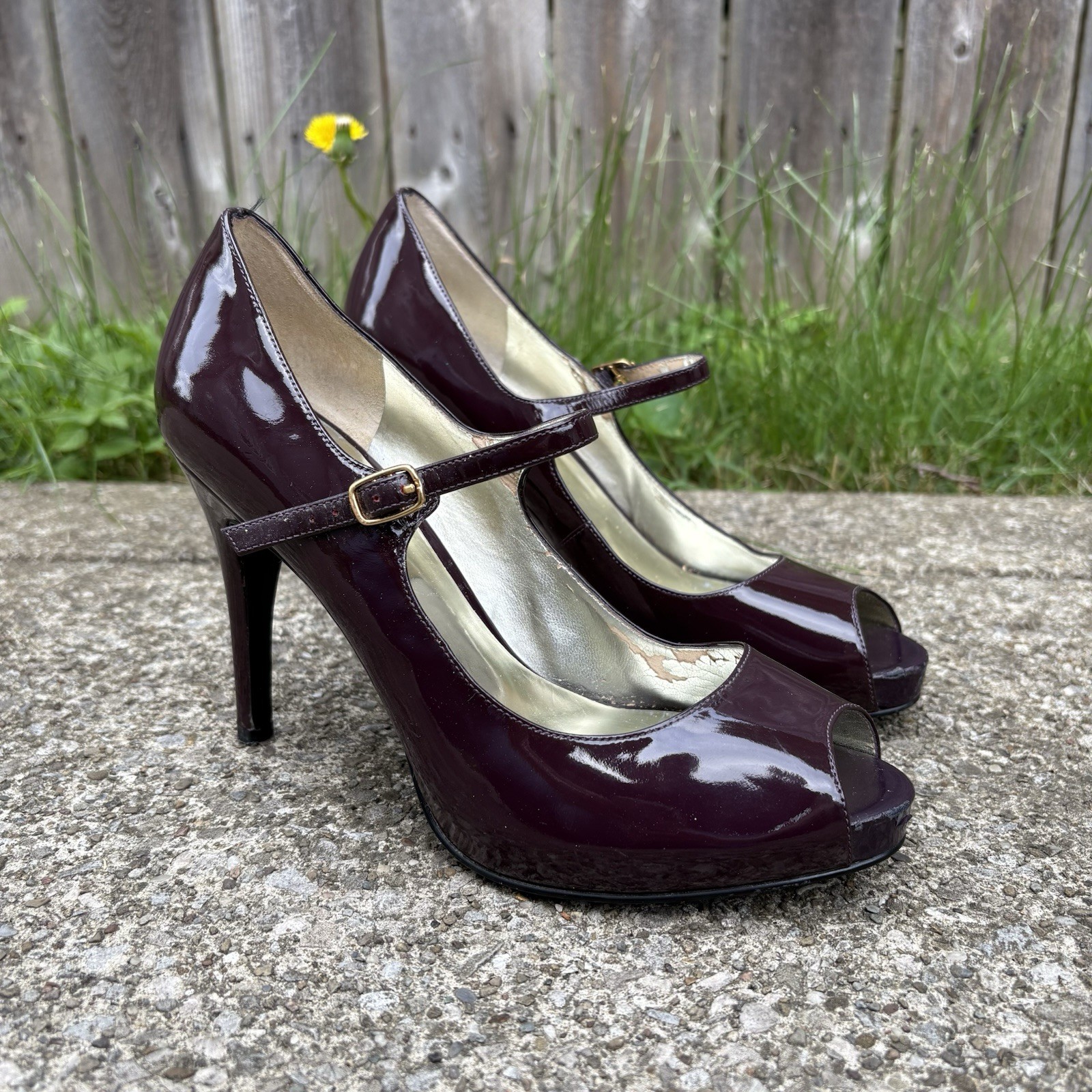 Y2K Vintage Style GUESS Plum Purple Peep Toe Heels Size Women’s 8
