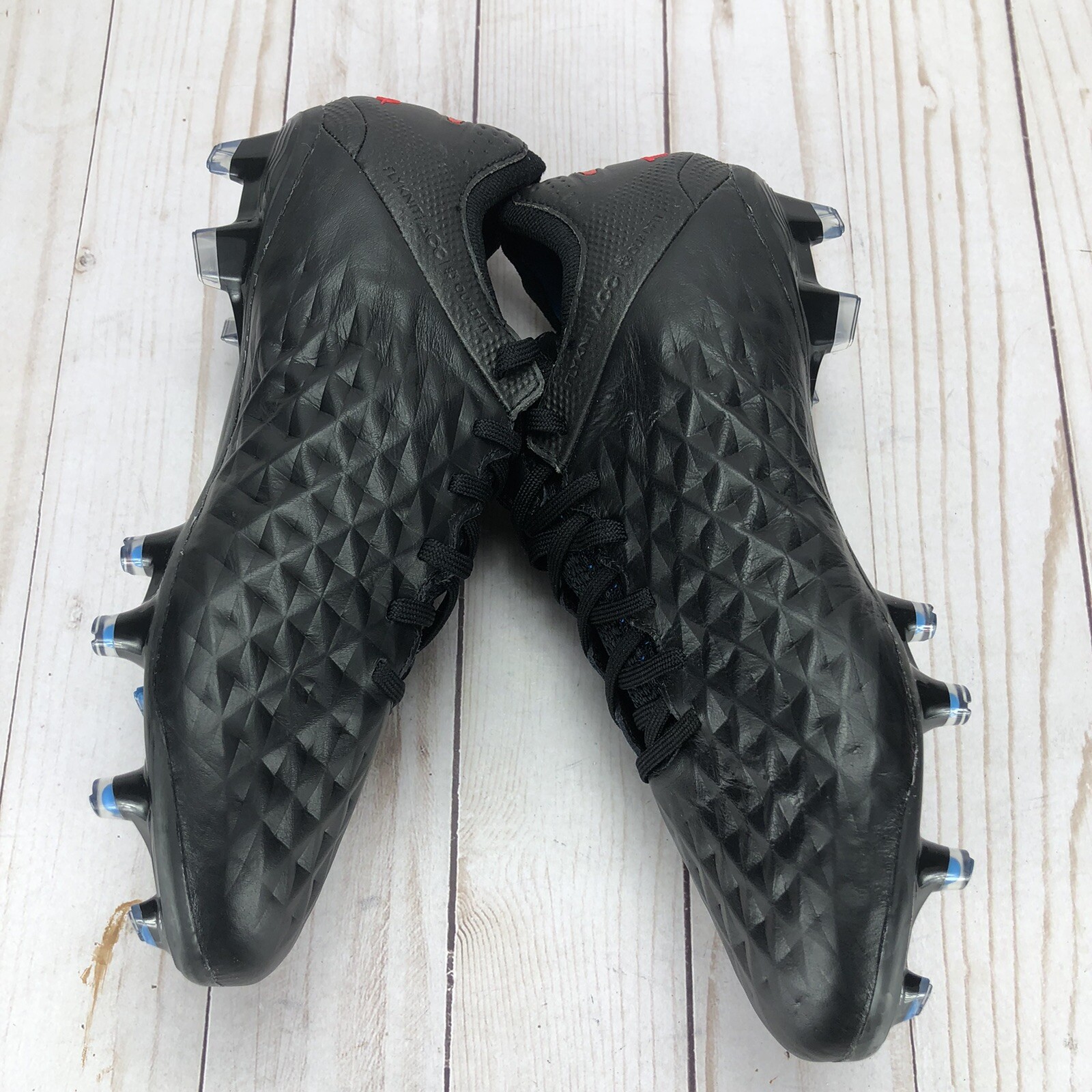 Nike Tiempo Legend 8 Elite FG ACC Soccer Cleats Black Red Size W7/M5.5