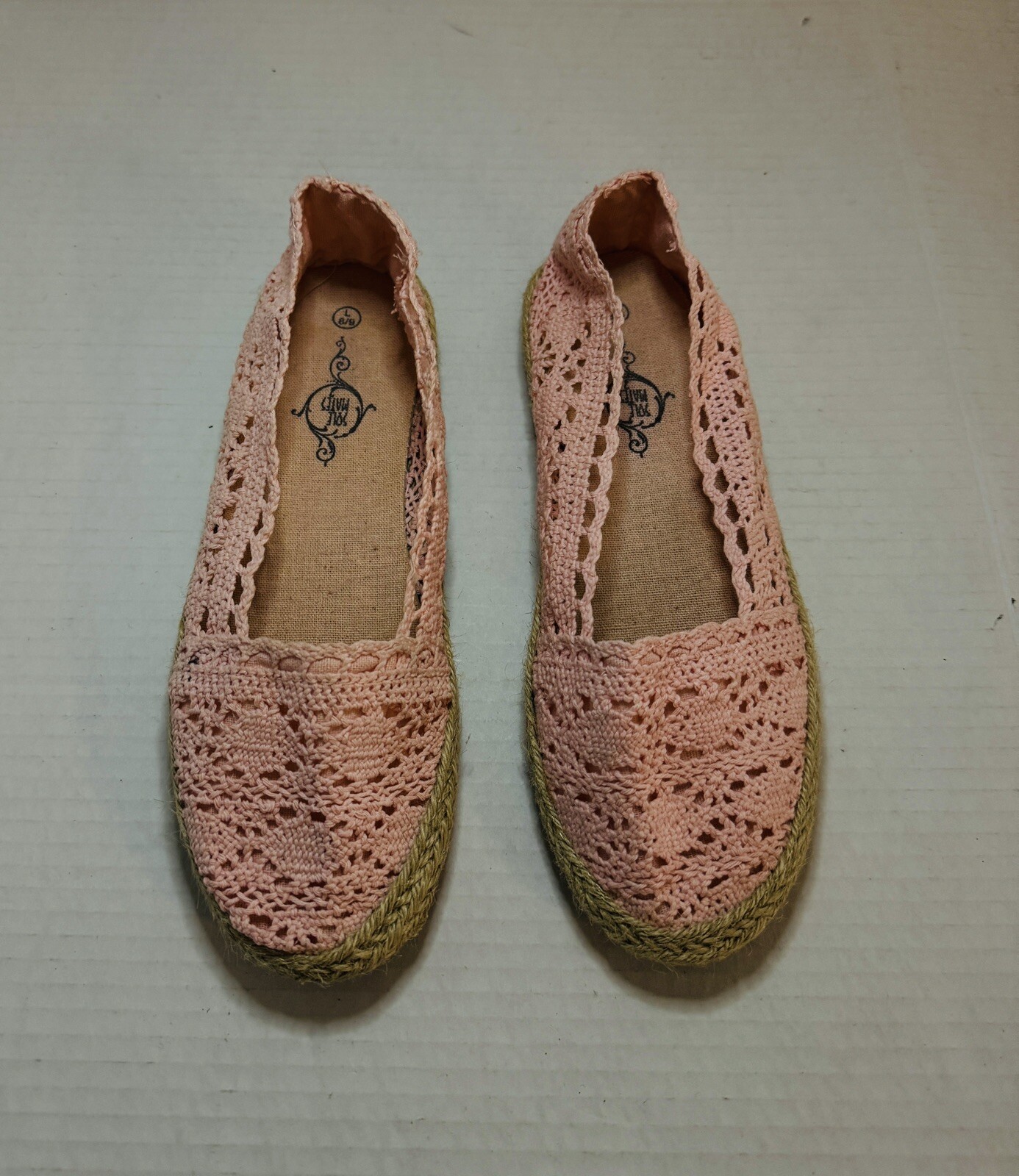 Womens Sole Mates Crochet Slip Ons, Size L 8-9, Pink. Comfortable And Cute. Airy