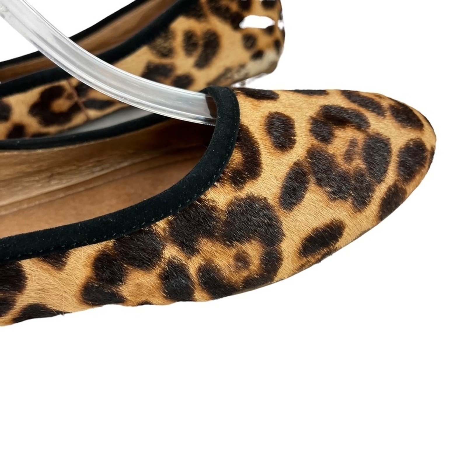 MADEWELL Pony Calf Hair Fur Leopard Print Genuine Leather Flats Shoes Loafer 9.5