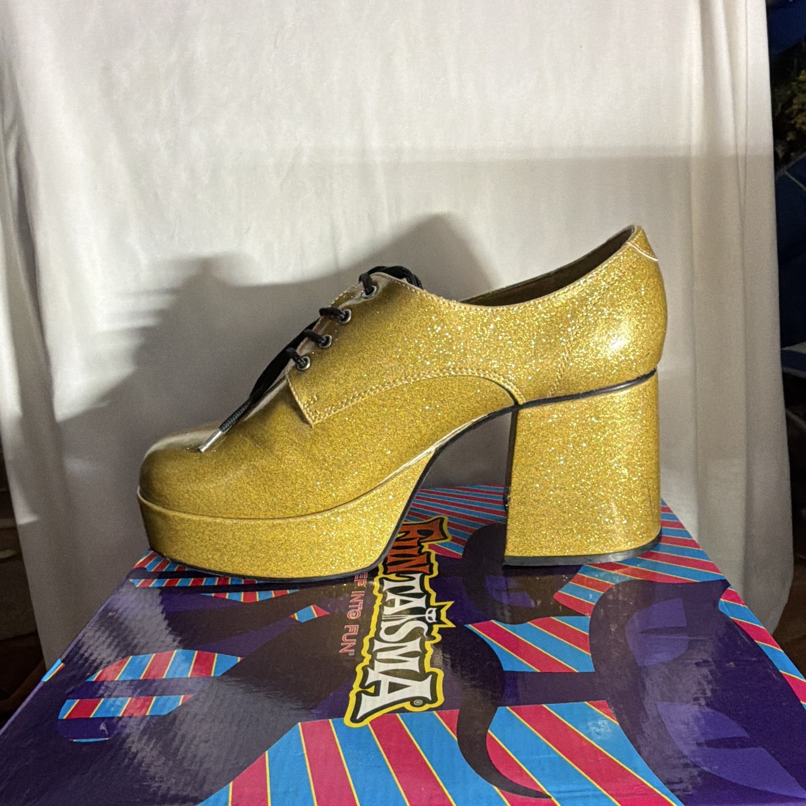 Pristine Boxed Funtasma Gold Glitter Chunky Oxford JAZZ-02G Men M Women 10 11
