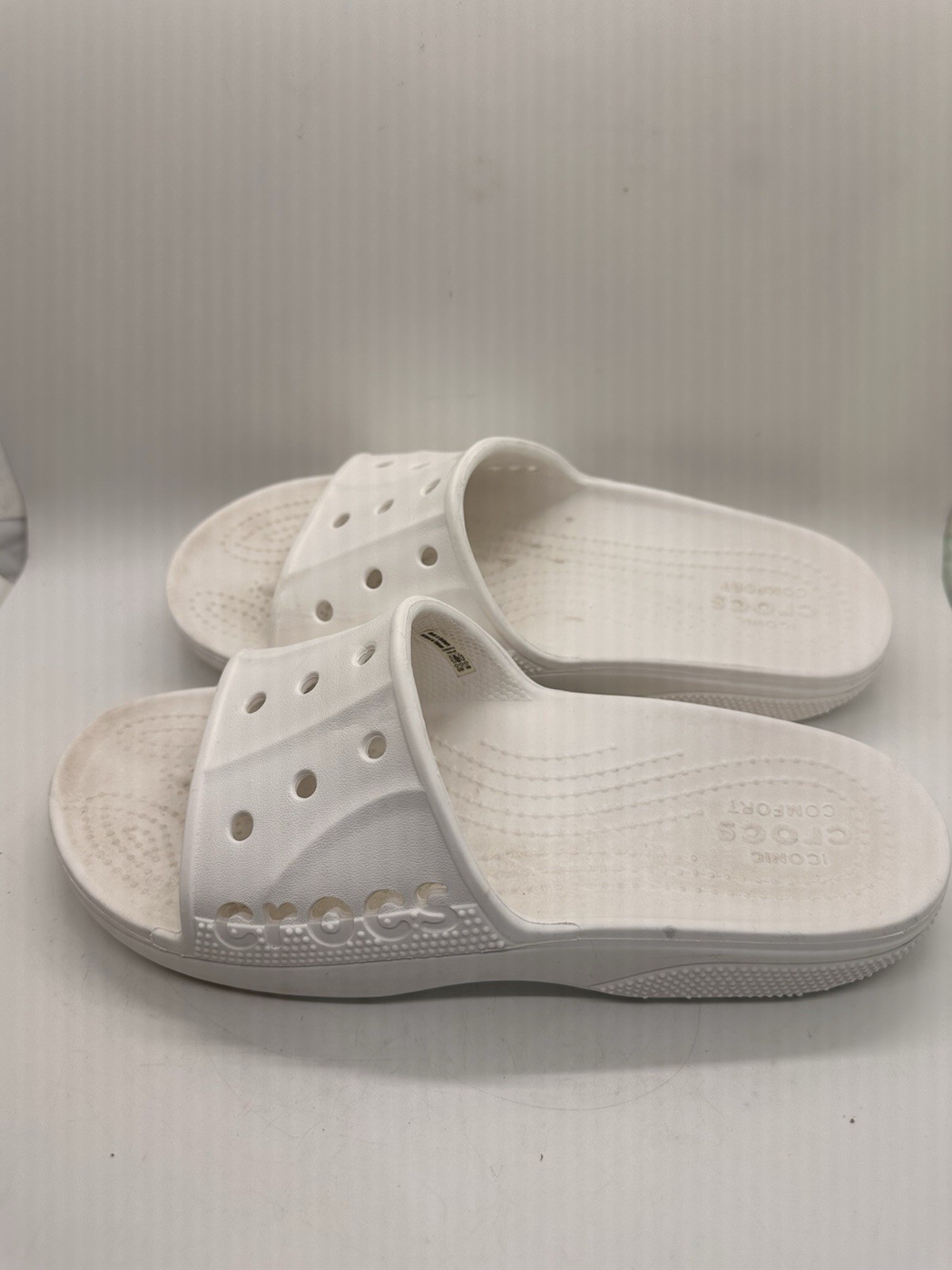 Crocs Baya II Slide Sandals White Womens 8 Mens 6 Comfort Slip On