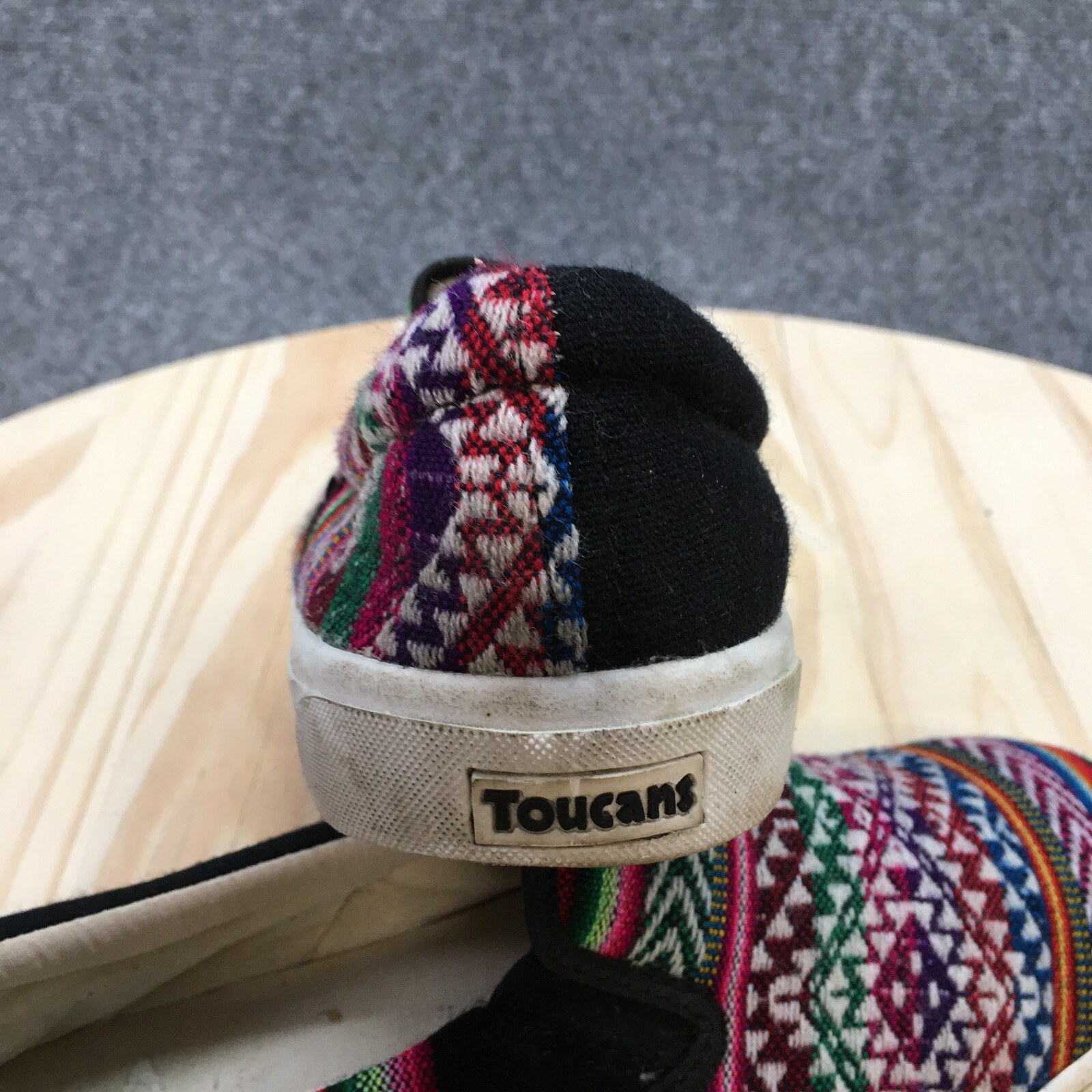 Toucans Shoes Mens 4 Womens 6 Inca Print Casual Slip On Loafer Flats Multicolor