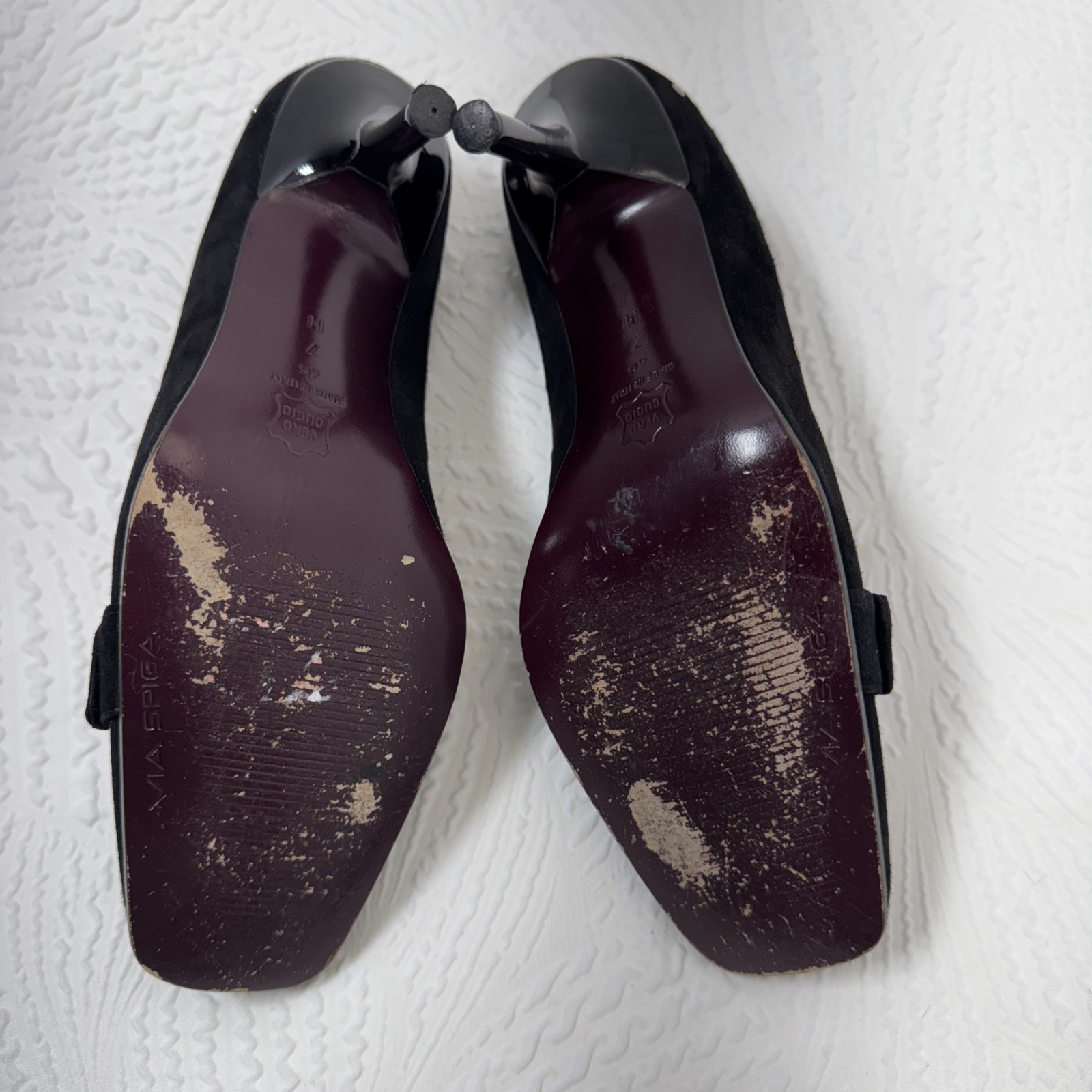VIA SPIGA V-FILARDO BLACK SUEDE Leather PUMP SILVER STUDS 7 M