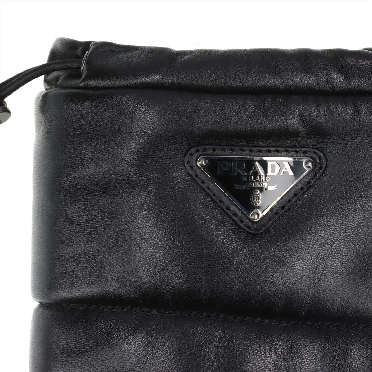 Prada Triangle logo Leather Long boots 36 Ladies’ Black Boa Comes with box