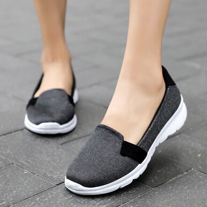 Women Fashion Loafers Shoes Comfortable Sock Slip-on Ballerina Wedge Shoes size