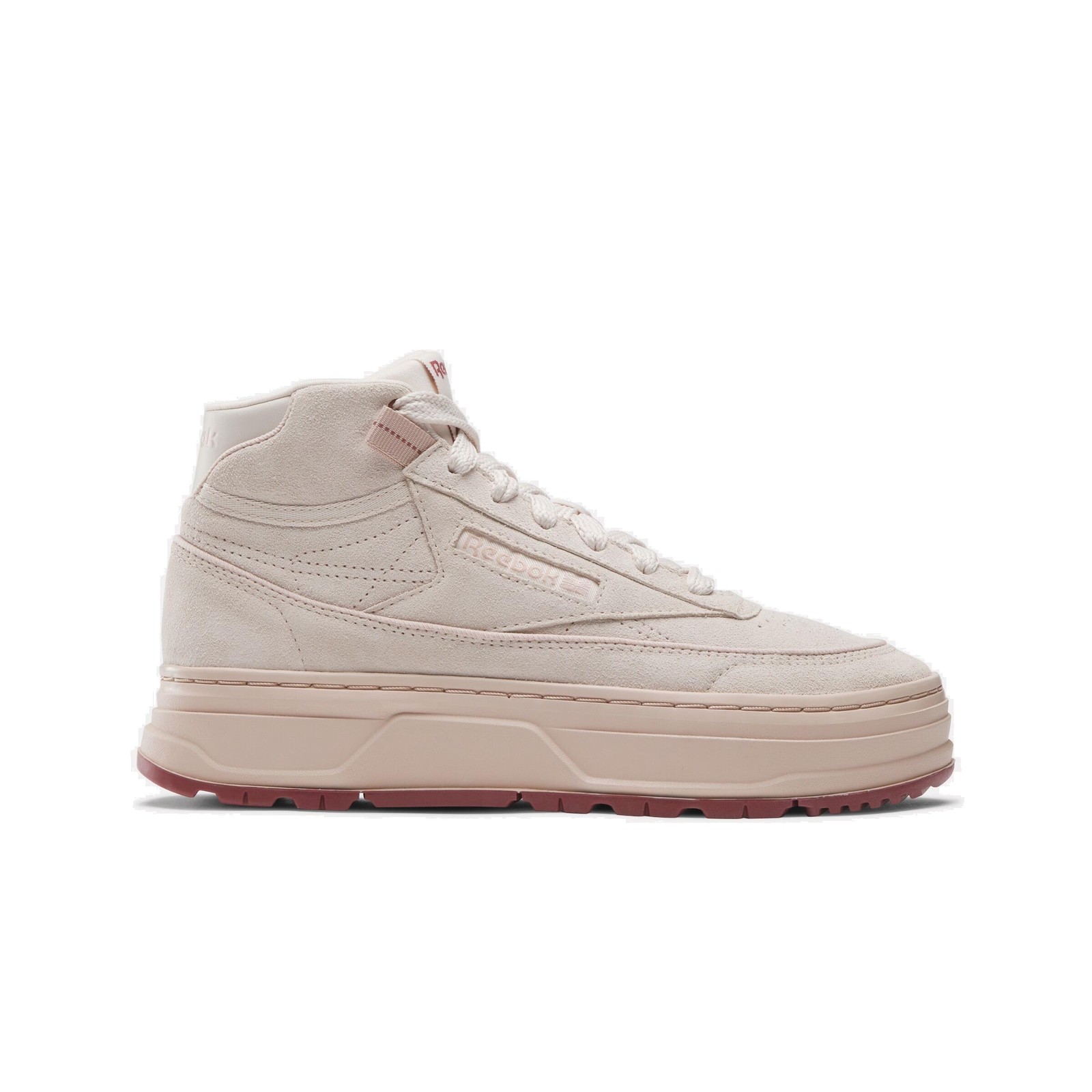 Reebok Women Club C Geo Mid Sneaker Pink Stucco/Pink Stucco/Sedona Rose Size 6.5