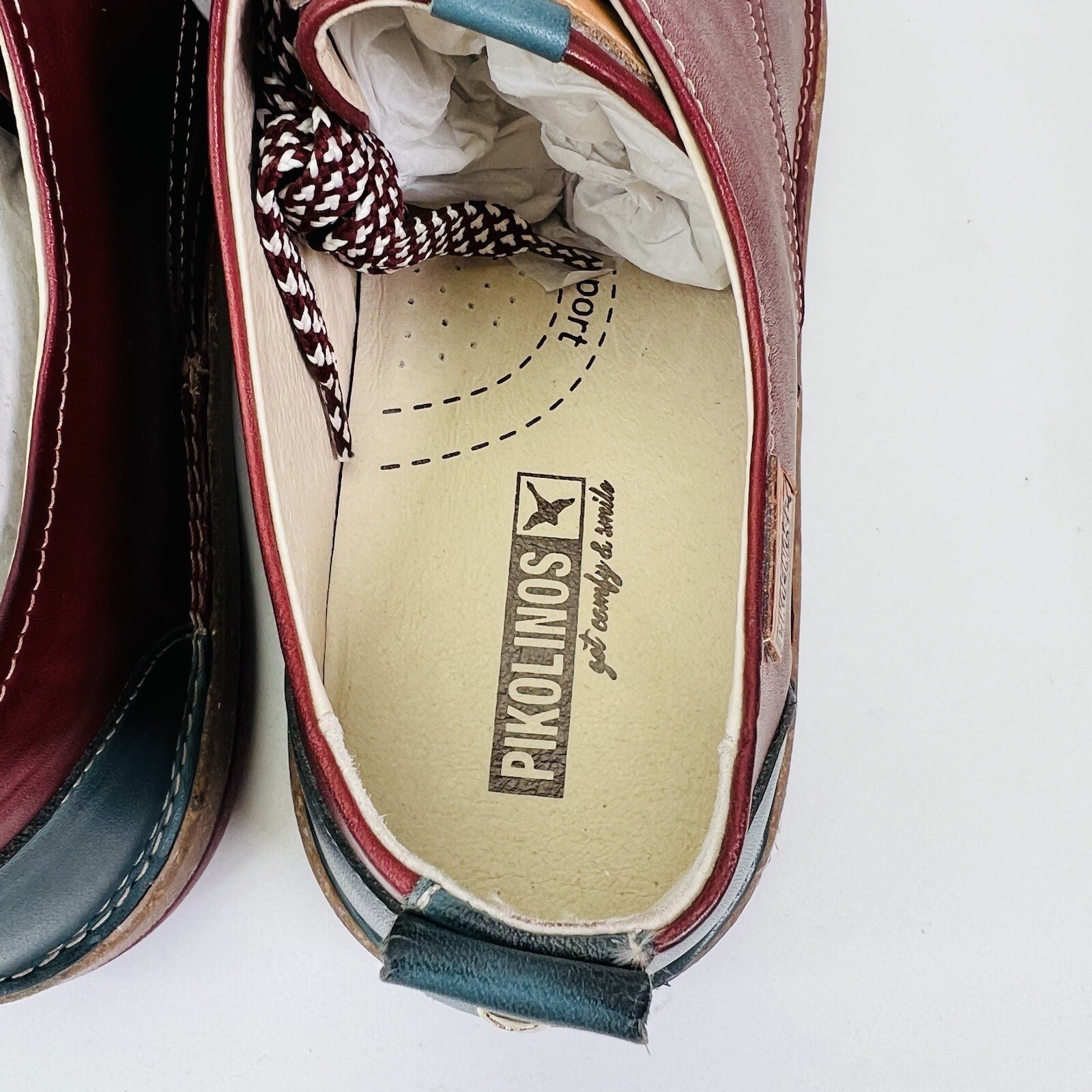 Pikolinos Baza Casual Lace-Up Arcilla Burgundy EU41 US10-10.5