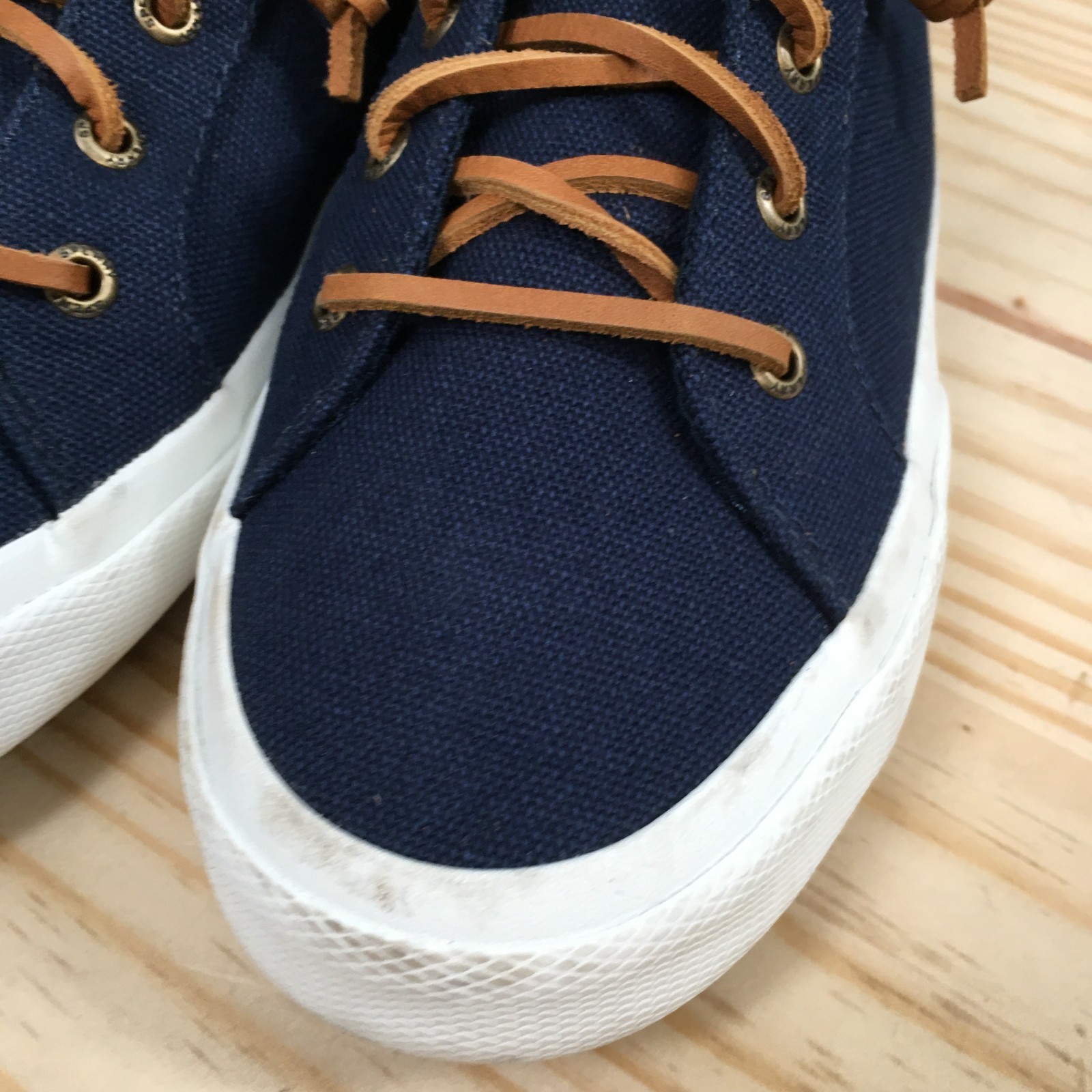 Sperry Shoes Womens 7.5 Pier Wave Sneakers Blue Canvas Lace Up Low Top STS 85104