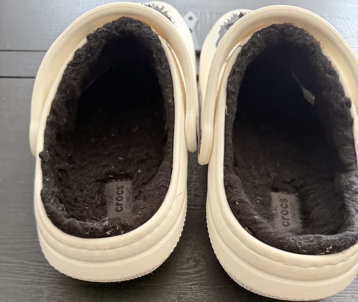 Luke Combs X Classic Lined Crocs Skully W8/M6 White Black Clogs W/Custom Jibbiz