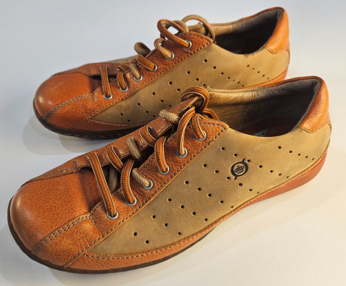 Born Leather Comfort Walking Shoes Women’s 7.5 Tan Orange Lace Up Casual Travel