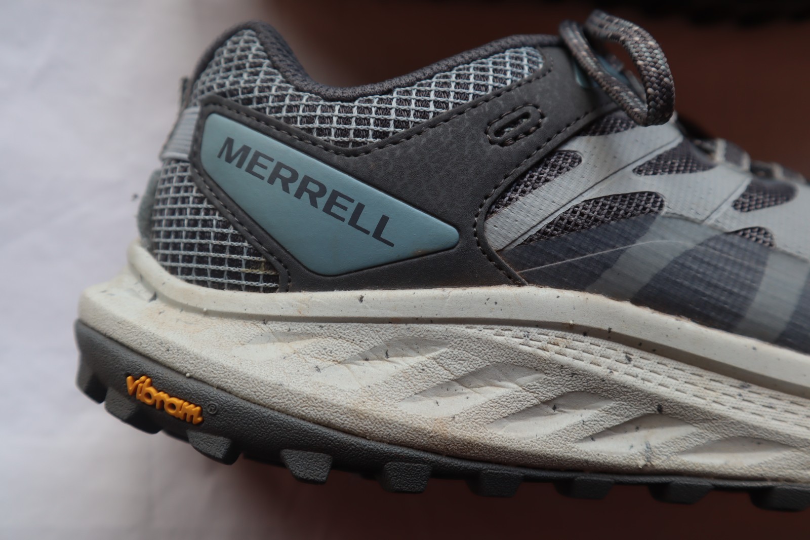 Gray & Blue Synthetic & Textile MERRELL Antora Laced Running Sneakers 8.5