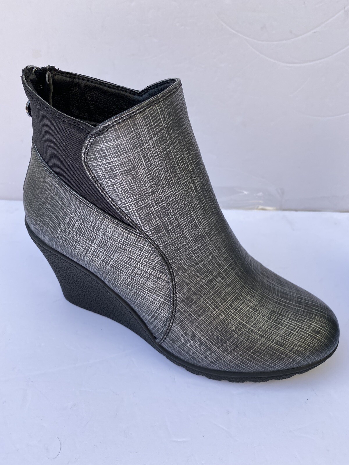 Secret Celebrity As 9 Alana Black/grey Ankle Boots, Zipper New Womens