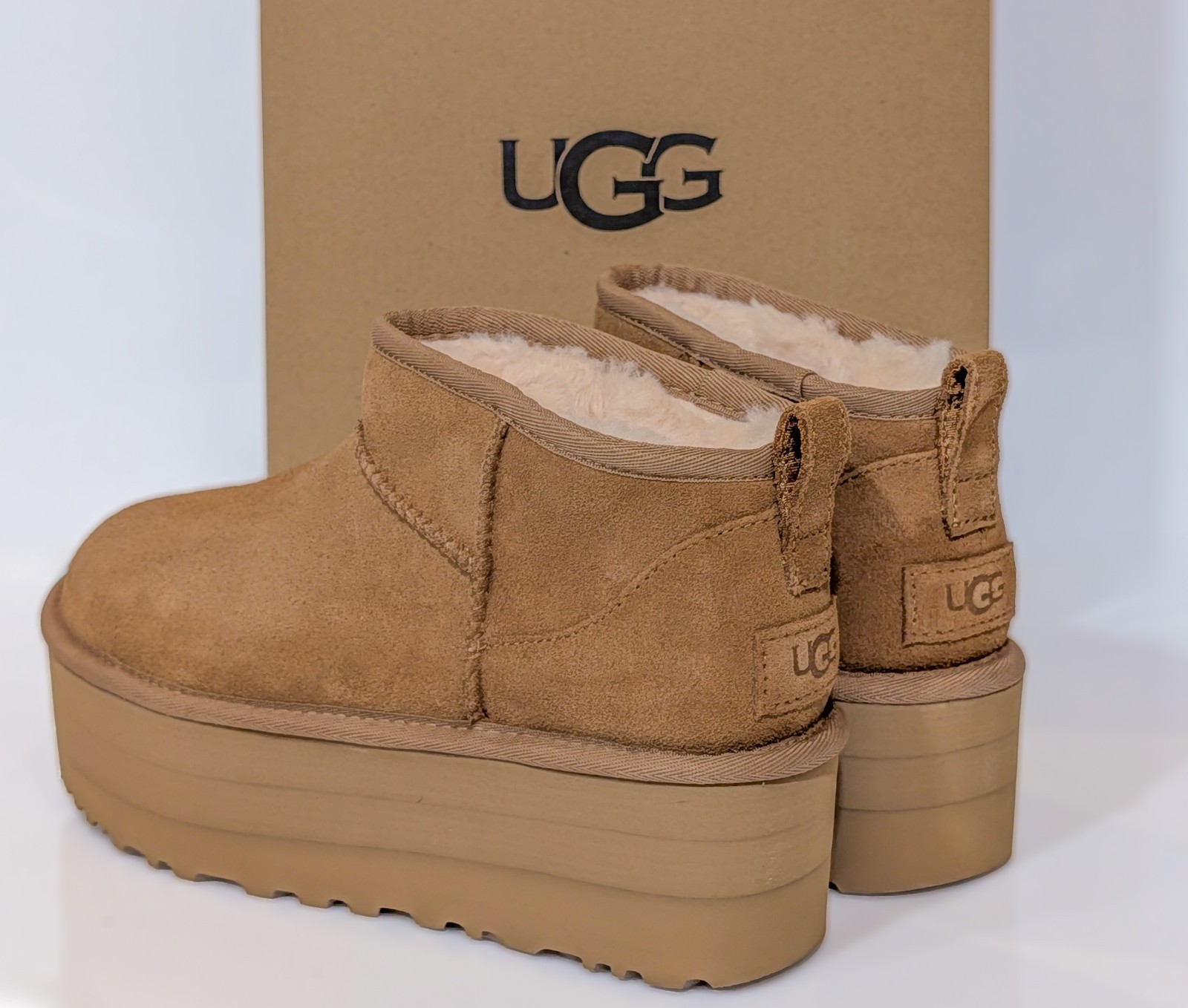 Brand New 100% Authentic UGG Classic Ultra Mini Platform Chestnut 1135092 Boots