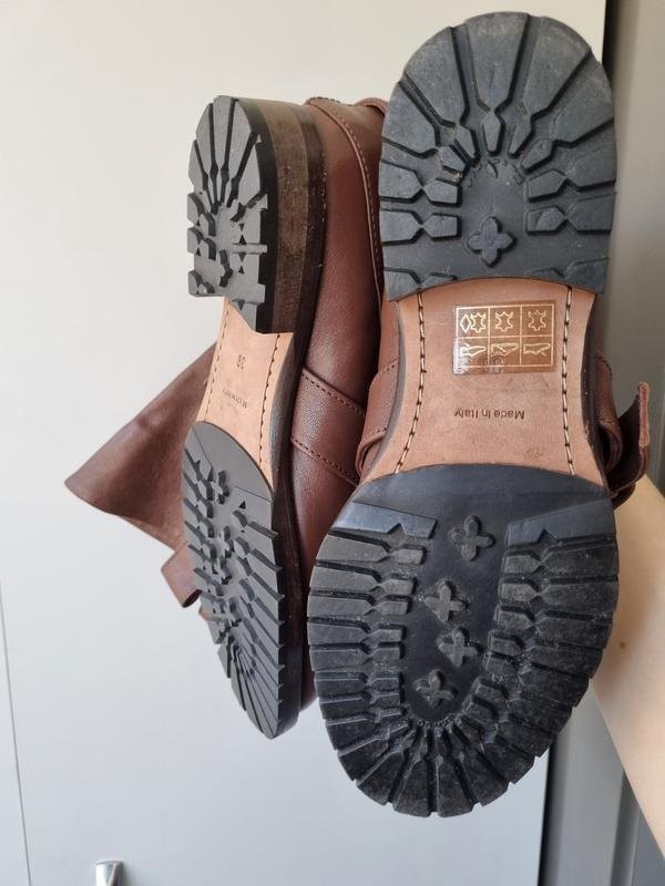 Women navy boot boots brown leather 36 #B9OM