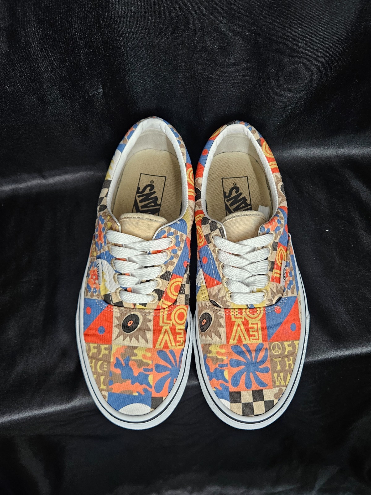 Vans Era Camp Positive Blue Orange Patchwork Sneakers Mens 6 Womens 7.5 NLIP