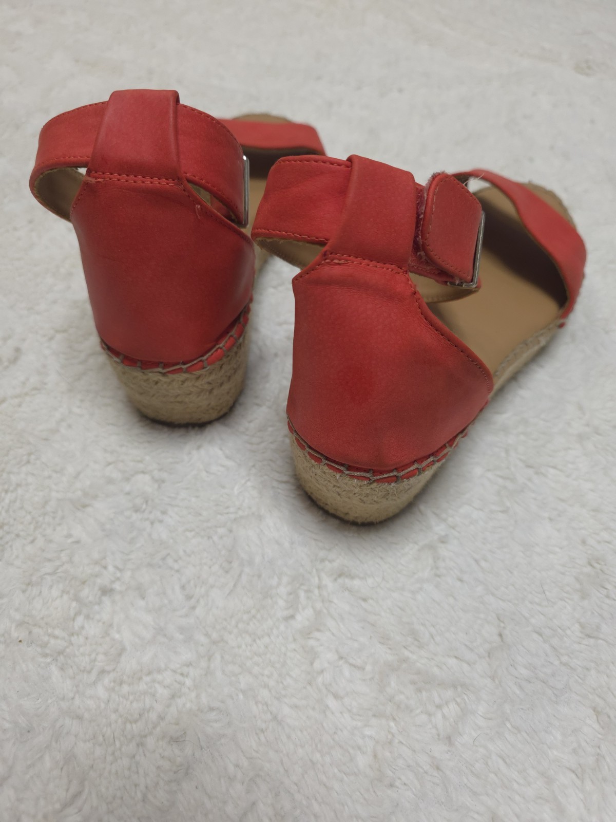 Jessica Cline Shoes Women’s Red Espadrille Wedge Ankle Strap Sandals 11