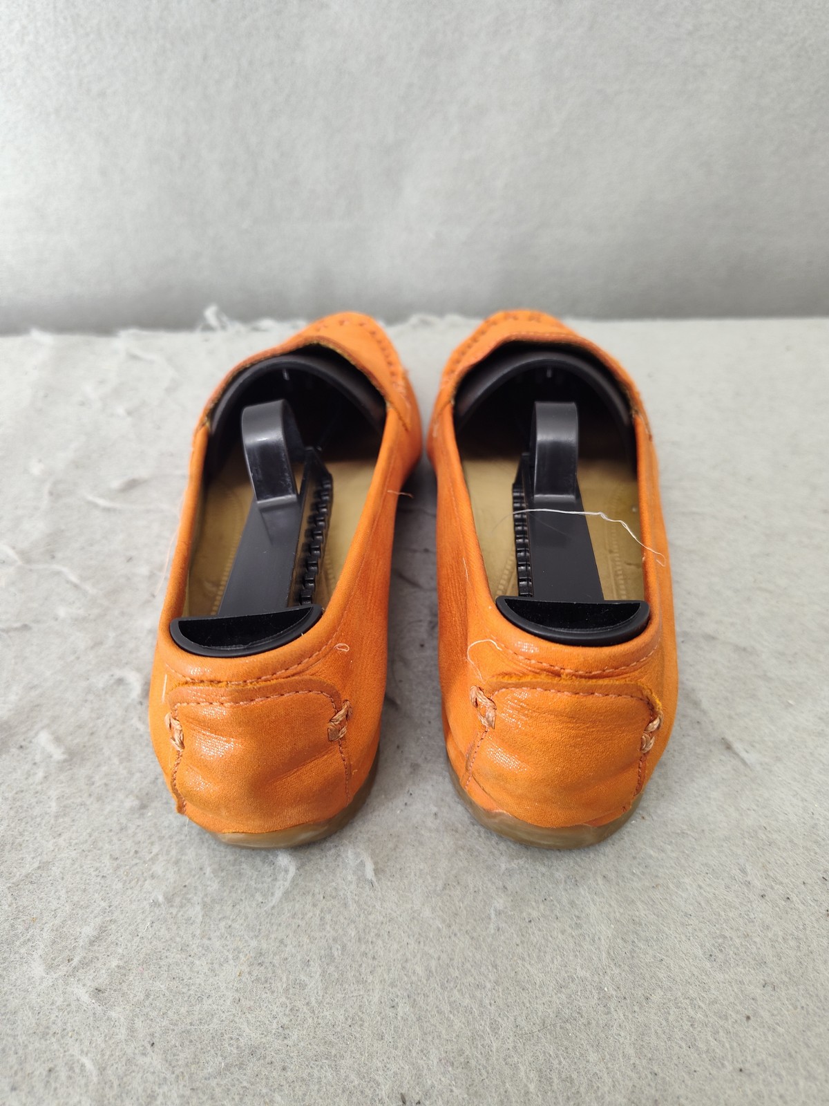 Nurture Women Loafers 6.5 Orange Leather Slip On Flats Comfort Shoes Made Brazil