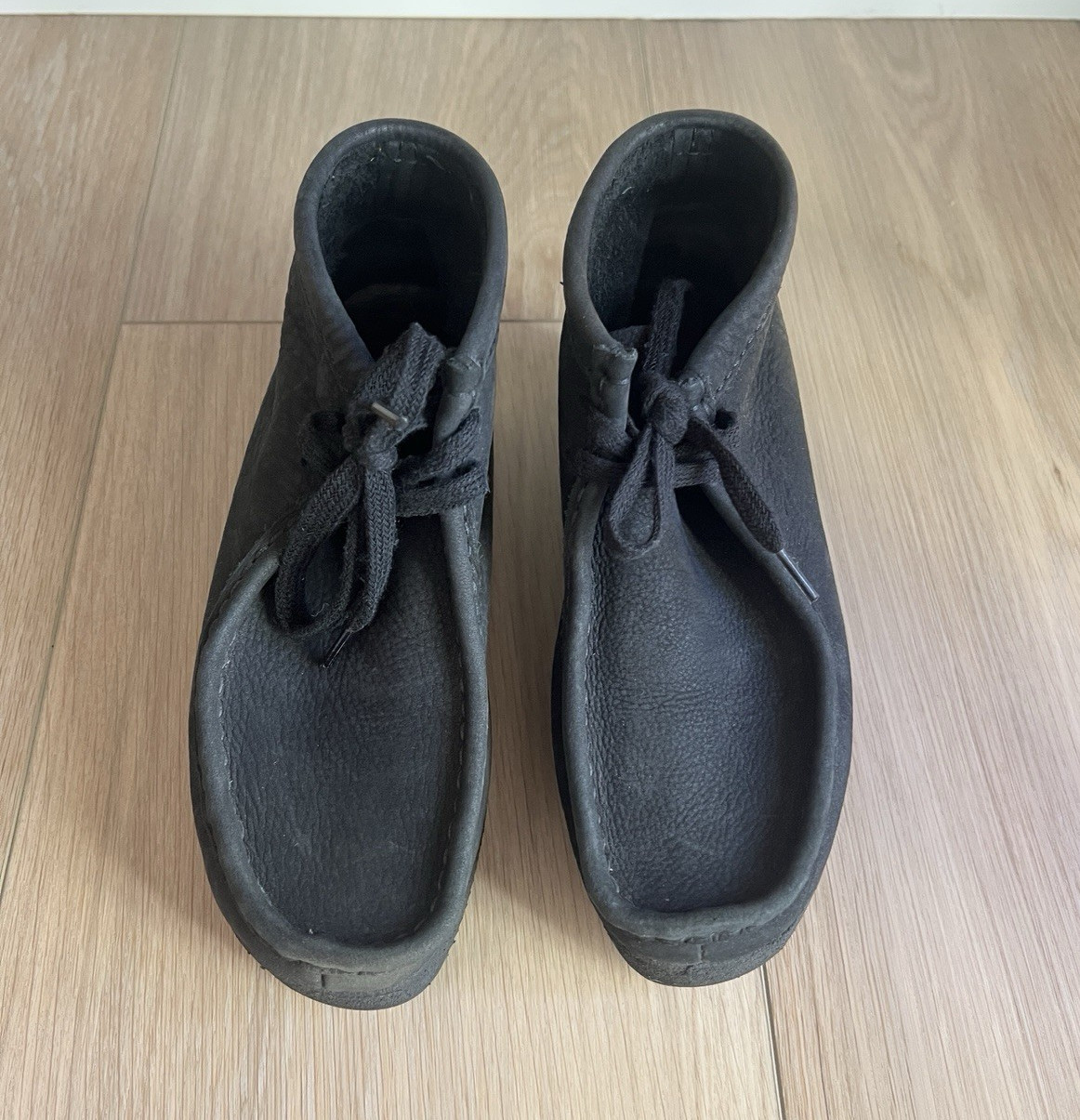 Clarks Originals Black Leather Wallabee Ankle Boots Lace-Up US 6.5