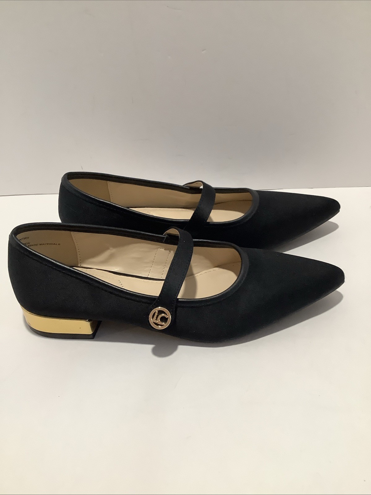 Liz Claiborne Santry Womens Sz. 5M Pointed Toe Textile Mary Jane Low Heel, Exc
