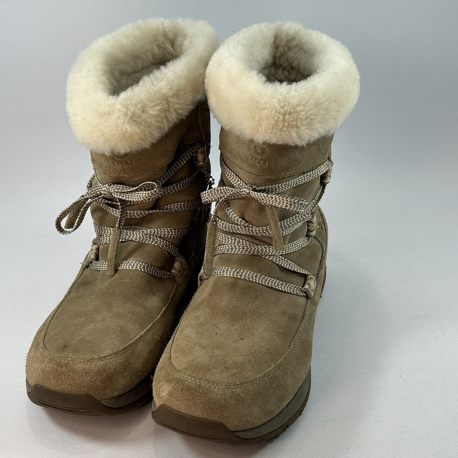 Ulu Suluk Shearling Snow Boots Sz 10 Brown Waterproof Suede Winter Insulated