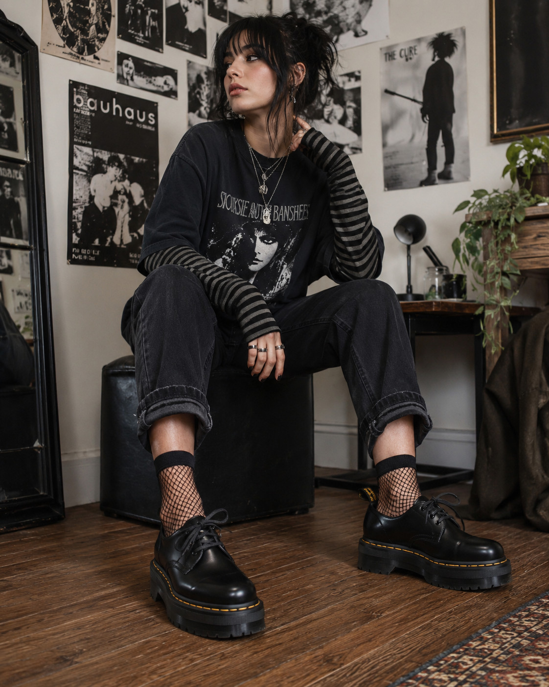 Dr Martens Holly Black Buttero Leather Platform Oxford Shoes Women’s Size 7