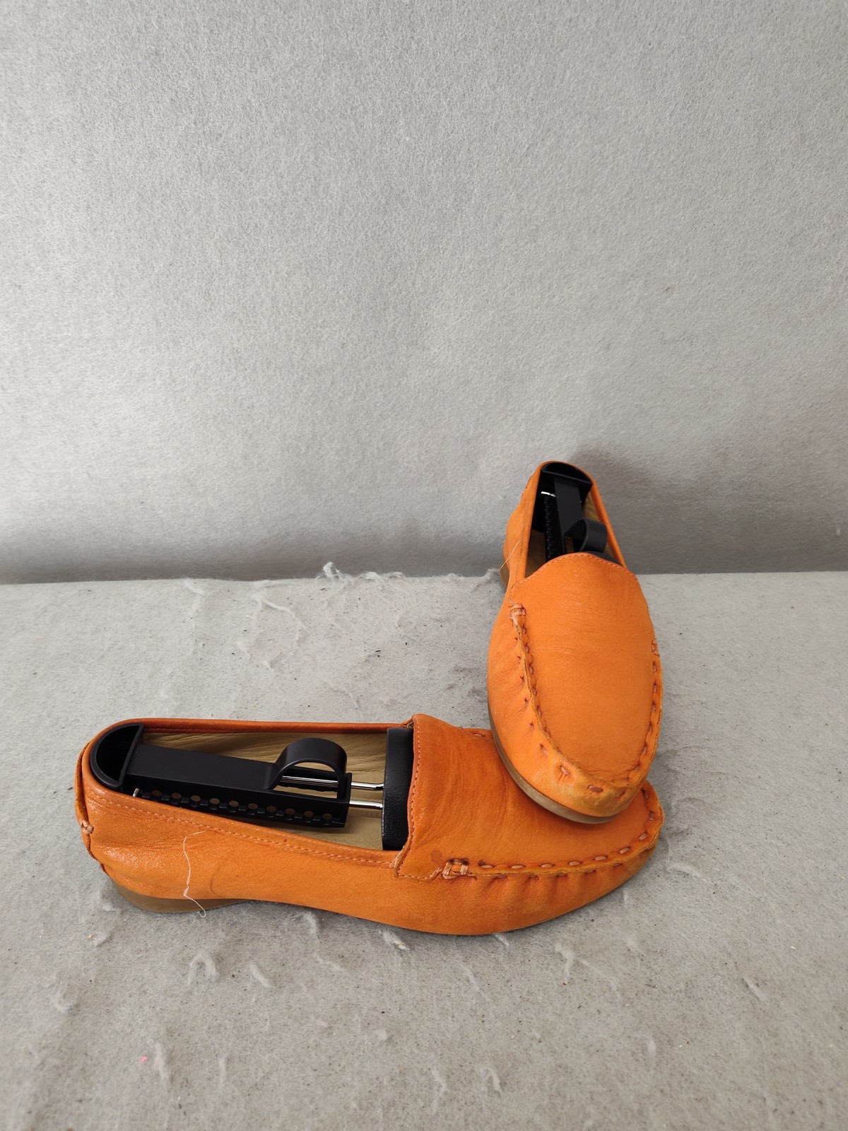 Nurture Women Loafers 6.5 Orange Leather Slip On Flats Comfort Shoes Made Brazil