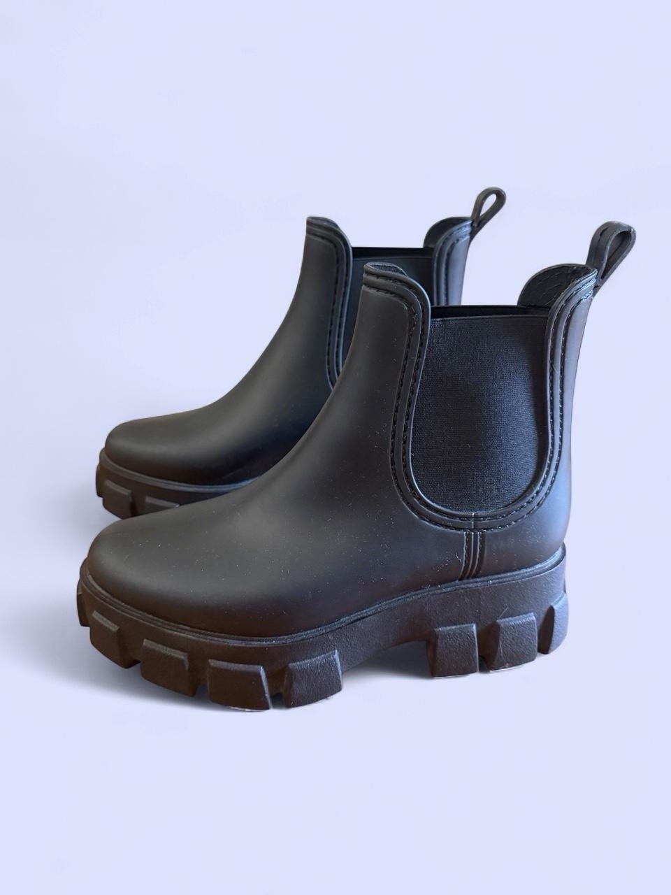 Jeffrey Campbell Rain Storm Matte Black Chunky Rain Boots Size 7