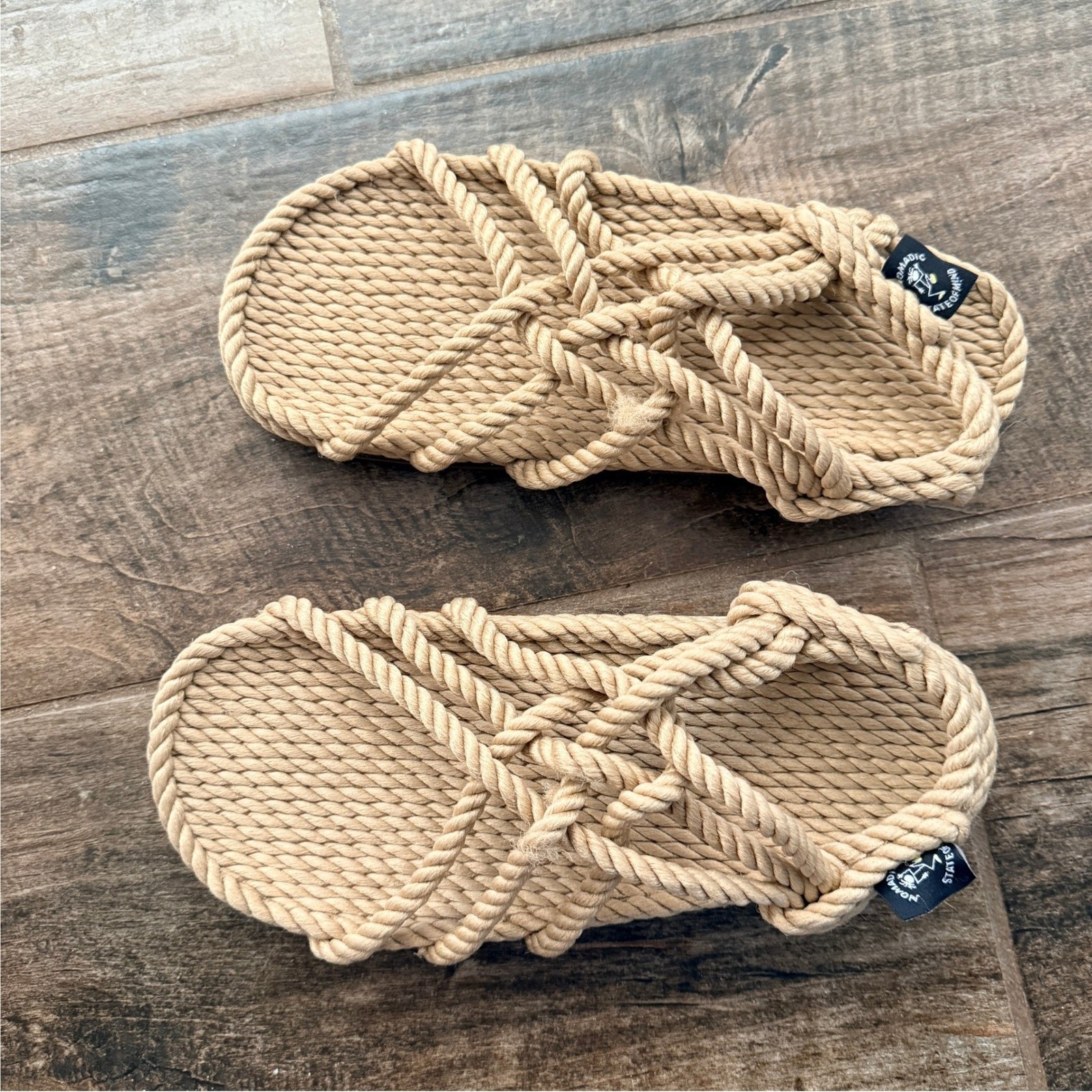 Nomadic State of Mind Unisex JC + Sole Vegan Rope Sandal, Camel, 41