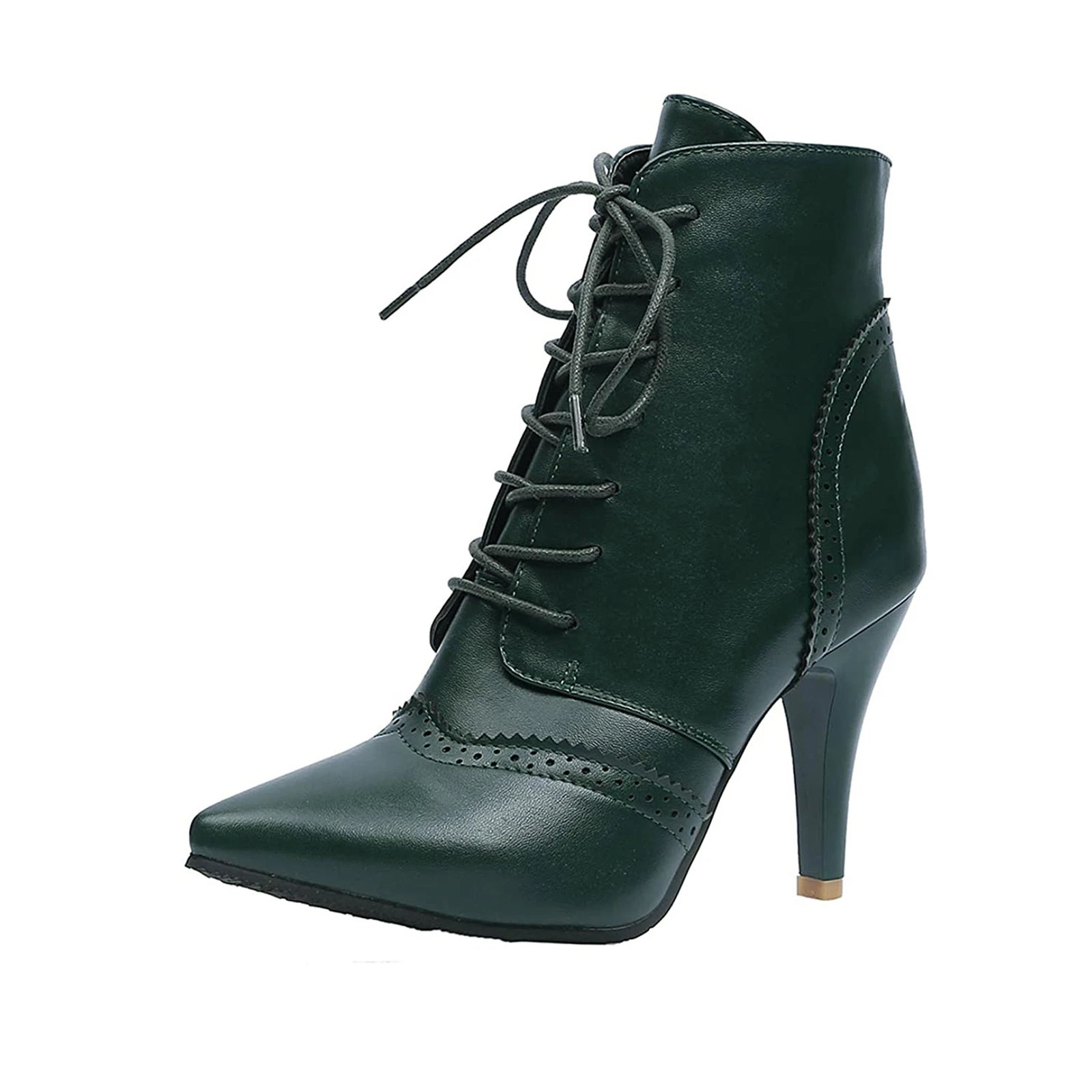 Womens Autumn Pointed Toe High Heels Up Autumn Fashion Ankle Boots